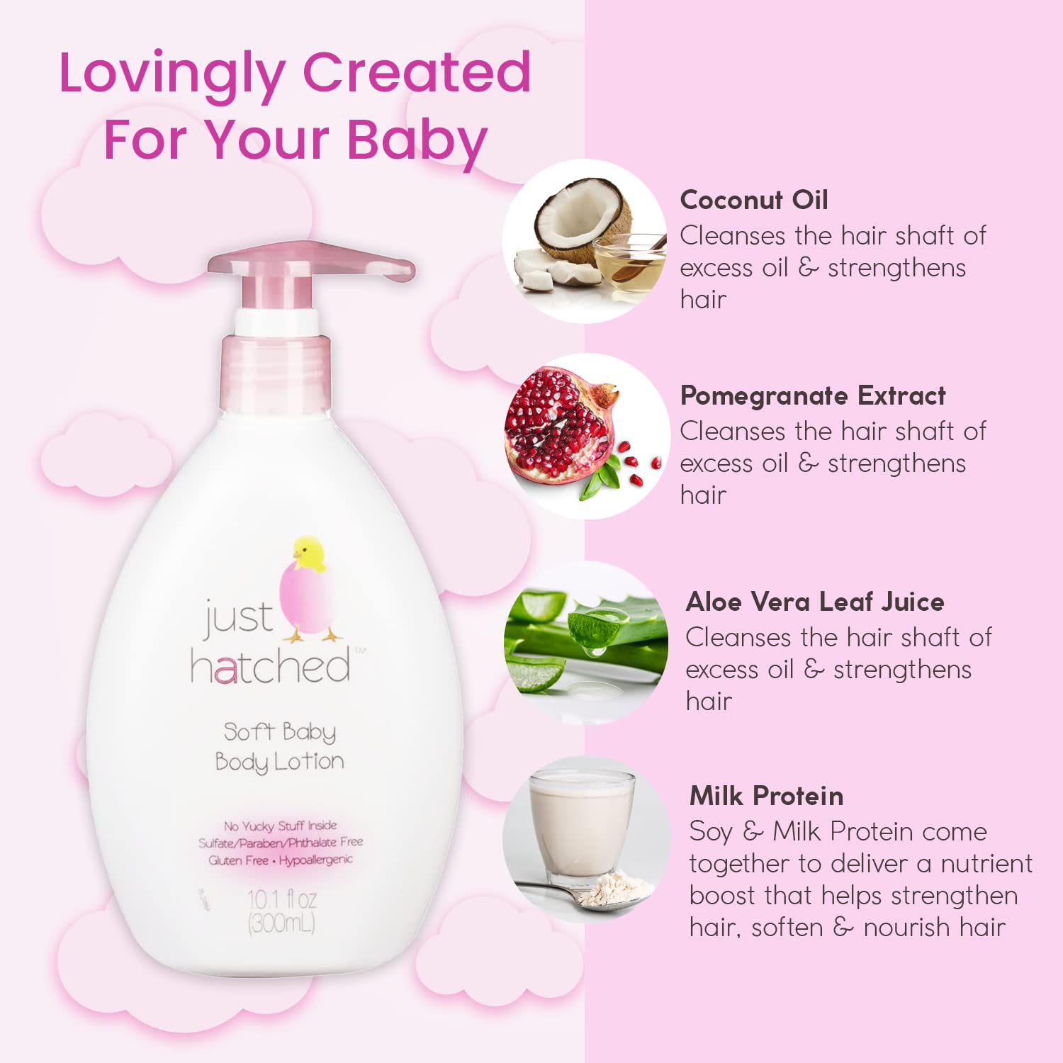 Organic Baby Lotion for Sensitive Skin - Hypoallergenic & Fragrance-Free Daily Moisturizer with Essential Oils | Soothing & Calming Formula | 10.1 fl oz | Perfect for Newborns, Eczema & Dry Skin Care