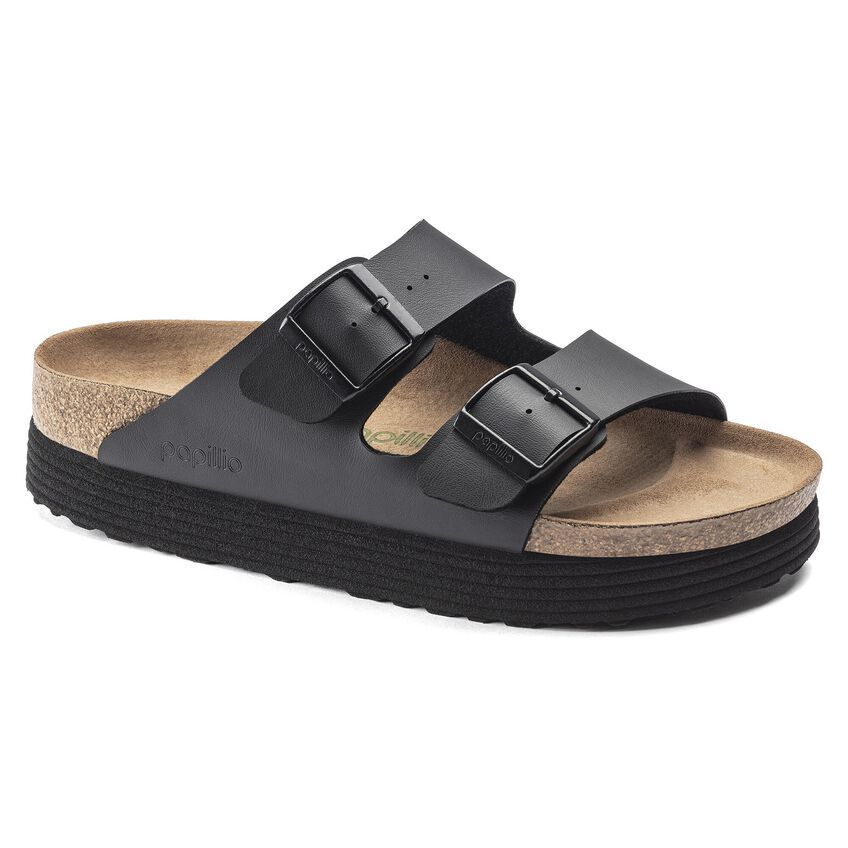 Birkenstock Arizona Platform Vegan Sandals in Black - Comfortable & Stylish for Women & Men | Perfect for Casual Wear, Beach, and Summer Outfits