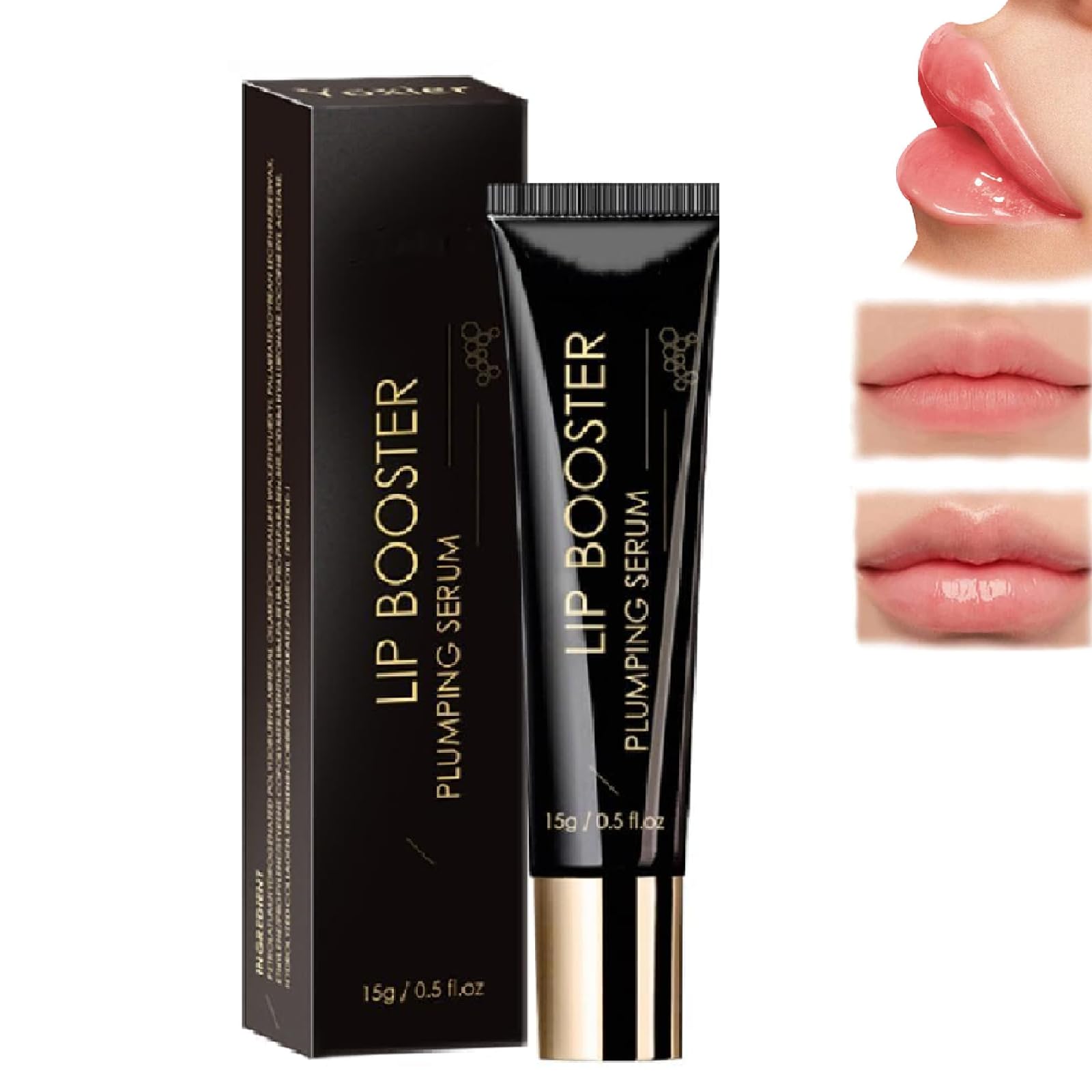 Collagen Lip Booster Plumping Serum with Hyaluronic Acid - Moisturizing Lip Enhancer for Fuller, Sexy Lips | Non-Irritating Formula Brightens, Reduces Pigmentation & Fades Fine Lines | Perfect for Daily Use, Special Occasions & Nighttime Lip Care Routine