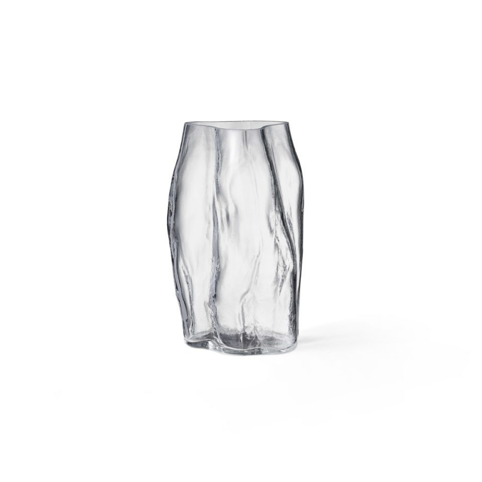 NEW WORKS Blaehr Small Clear Glass Vase - Elegant Home Decor for Centerpieces, Wedding, Dining Table & Living Room