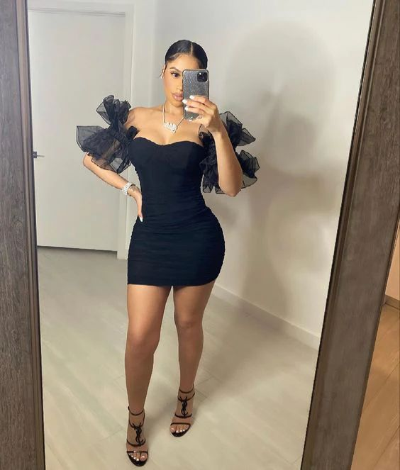 Elegant Black Sheath Homecoming Dress - Short Prom Dress for Women - Perfect for Parties, Dances & Special Occasions