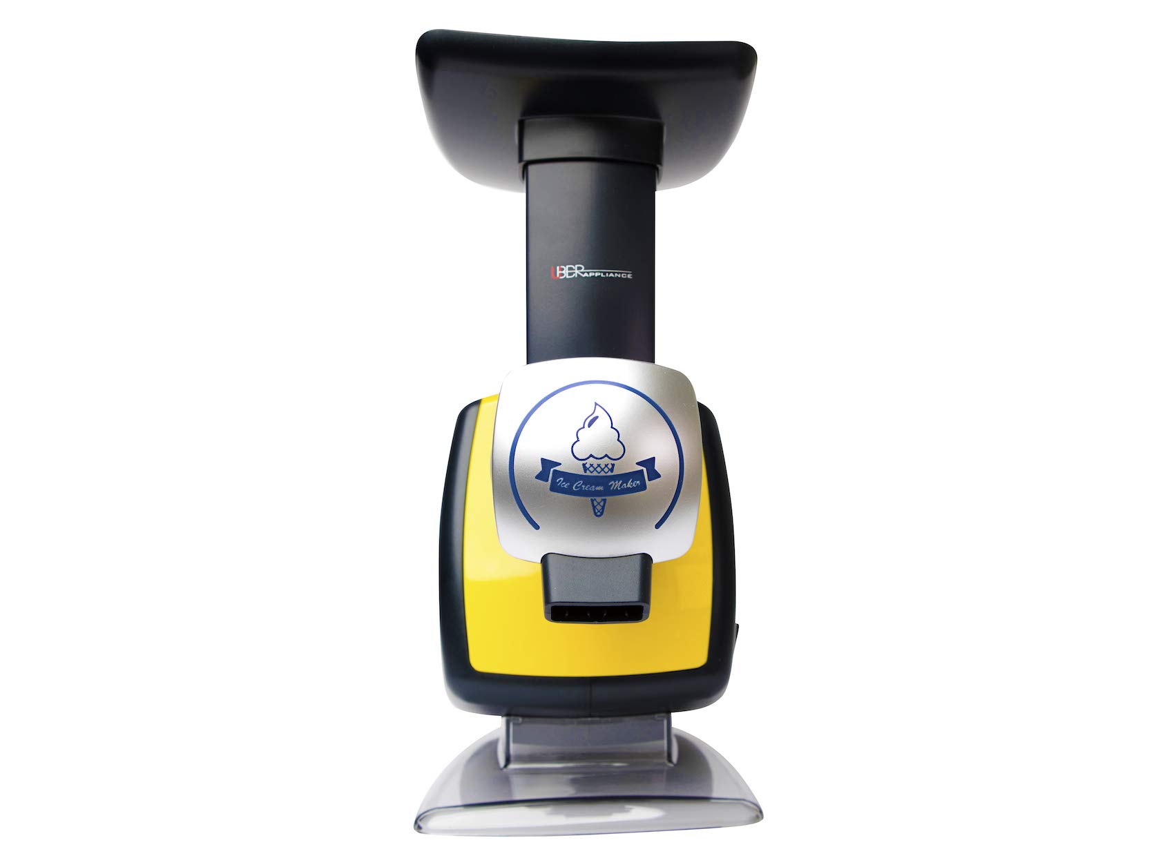 Uber Appliance Automatic Frozen Yogurt & Sorbet Maker Machine - Healthy Homemade Soft Serve Ice Cream, Sherbet, Fruit Dessert Maker with 4 Popsicle Molds & Recipe Book (Yellow) - Perfect for Parties, Family Treats & Summer Refreshments