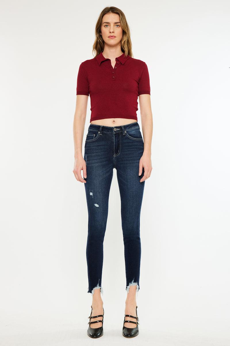 Astrid High Rise Ankle Skinny Jeans for Women - Stretchy Denim Pants with Slim Fit & Comfortable Waistband - Perfect for Casual Outfits, Workwear and Night Out