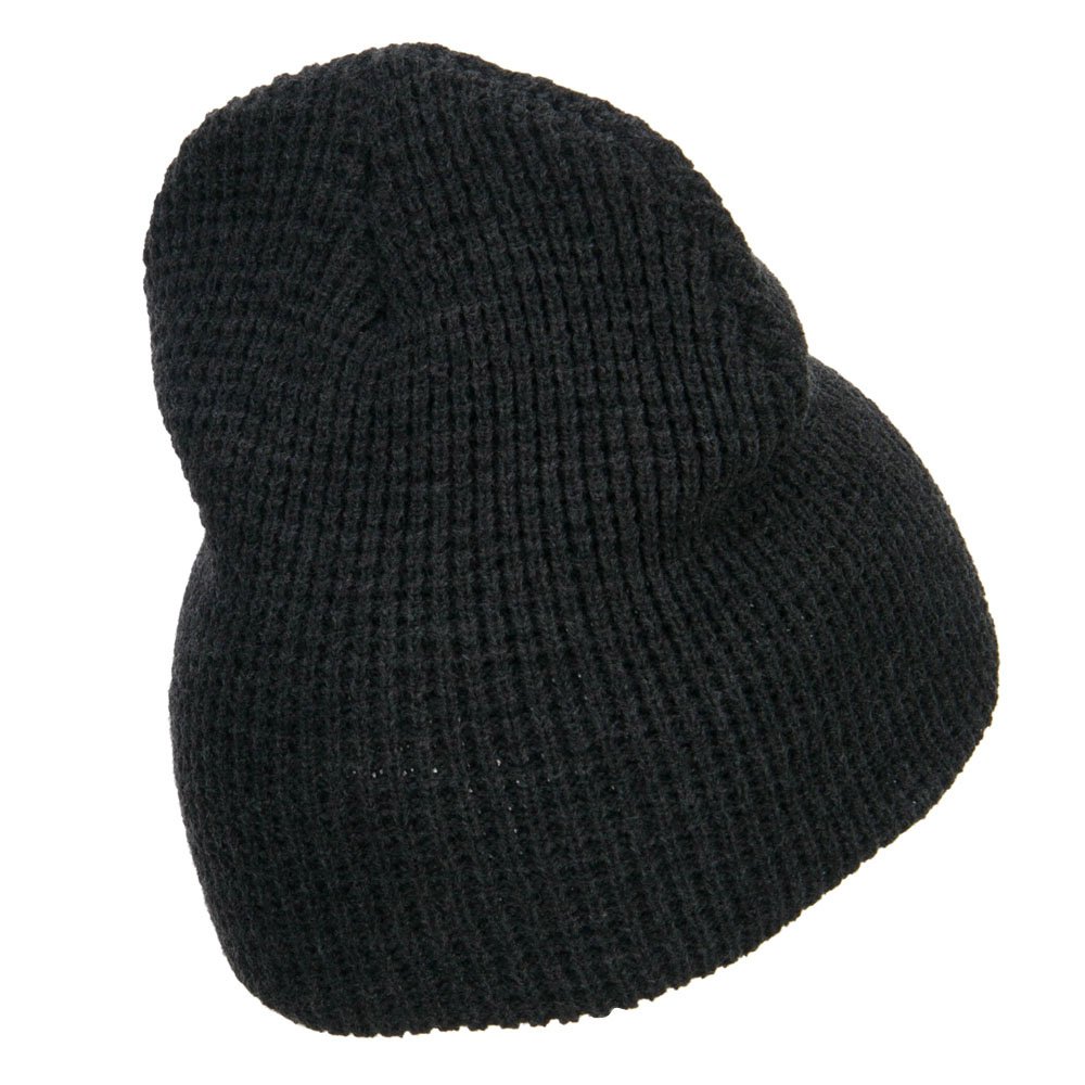 Large Diamond Embroidered Waffle Knit Beanie Hat for Women - Winter Warm Fashion Accessory for Outdoor Activities & Street Style
