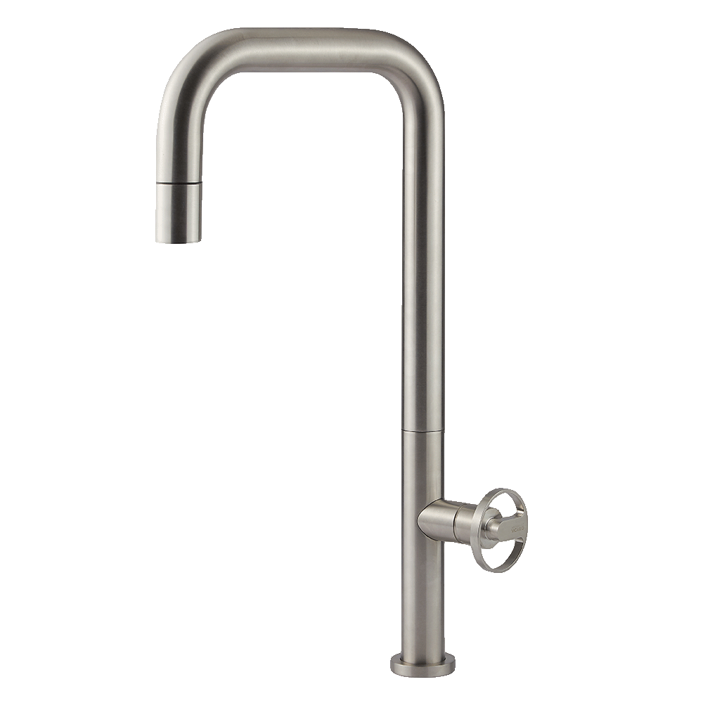Stainless Steel Pull-Out Kitchen Faucet for Patio & Outdoor Use - Perfect for BBQ, Gardening, and Outdoor Sink Areas - Model 400727