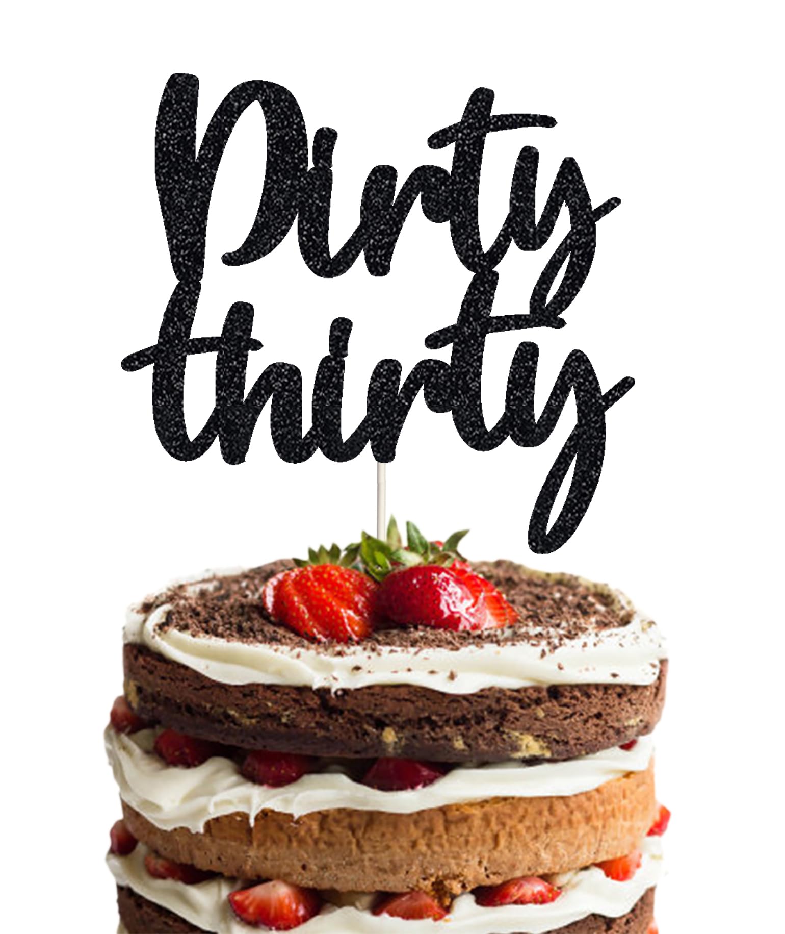 Dirty Thirty Birthday Cake Topper - 30th Birthday Decorations for Women & Men - Funny 30 Cake Topper for Birthday Parties, Bachelorette & Milestone Celebrations - Perfect for Cakes, Cupcakes & Desserts
