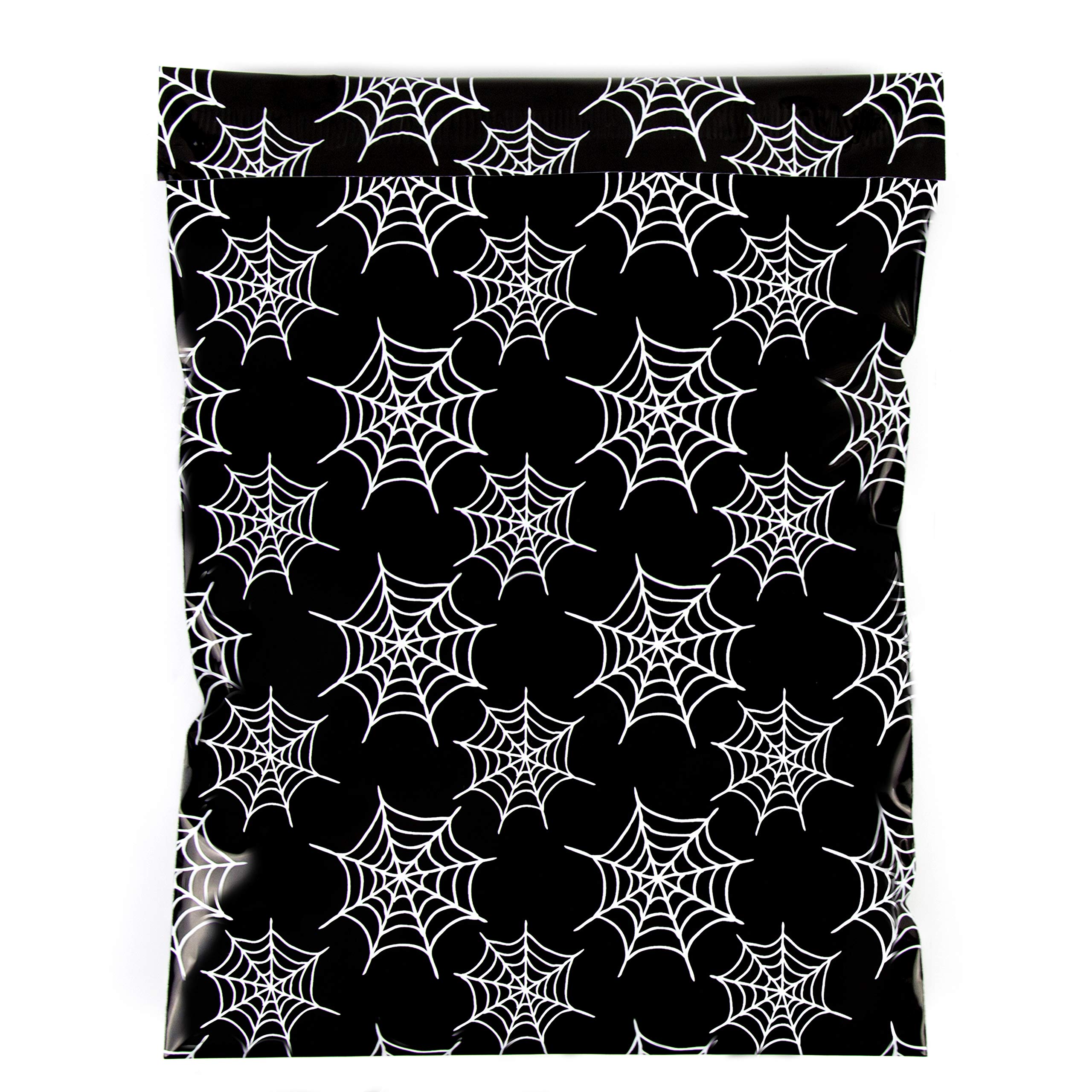 Halloween Poly Mailers 10x13 - 100 Pack Spiderweb Design Shipping Bags for Ecommerce, Gift Wrapping & Party Favors | Durable Mailing Envelopes for Halloween Decorations & Online Stores