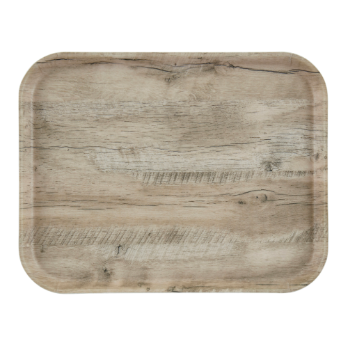 Cambro 1216DC830 Decor Series Camtray - 16 x 12 Inch Light Oak Serving Tray for Restaurants, Catering & Home Kitchen Use