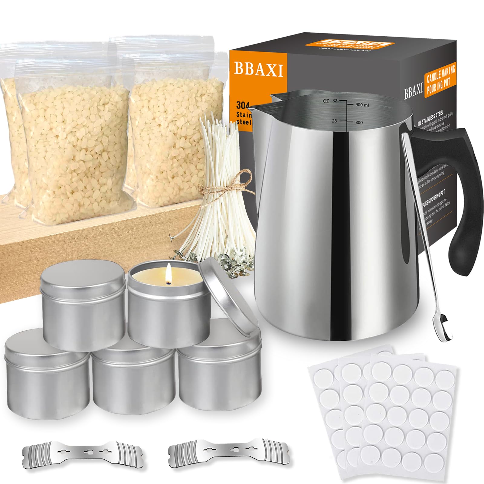 Premium Soy & Beeswax Candle Making Kit for Adults - Complete DIY Candle Craft Supplies with Melting Pot, Jars, Wicks, Stickers & Tools - Perfect for Beginners, Home Decor & Relaxation Gifts