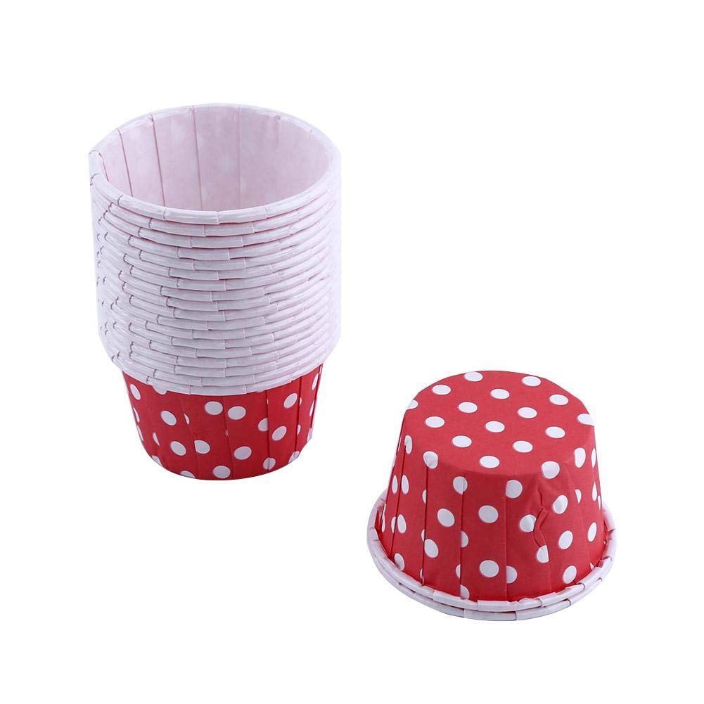 100pcs Greaseproof Paper Baking Cups - 8 Color Options (Red) - Cupcake Liners, Muffin Wrappers for Baking & Party Decorations | Perfect for Home Baking, Birthday Parties & Holiday Desserts