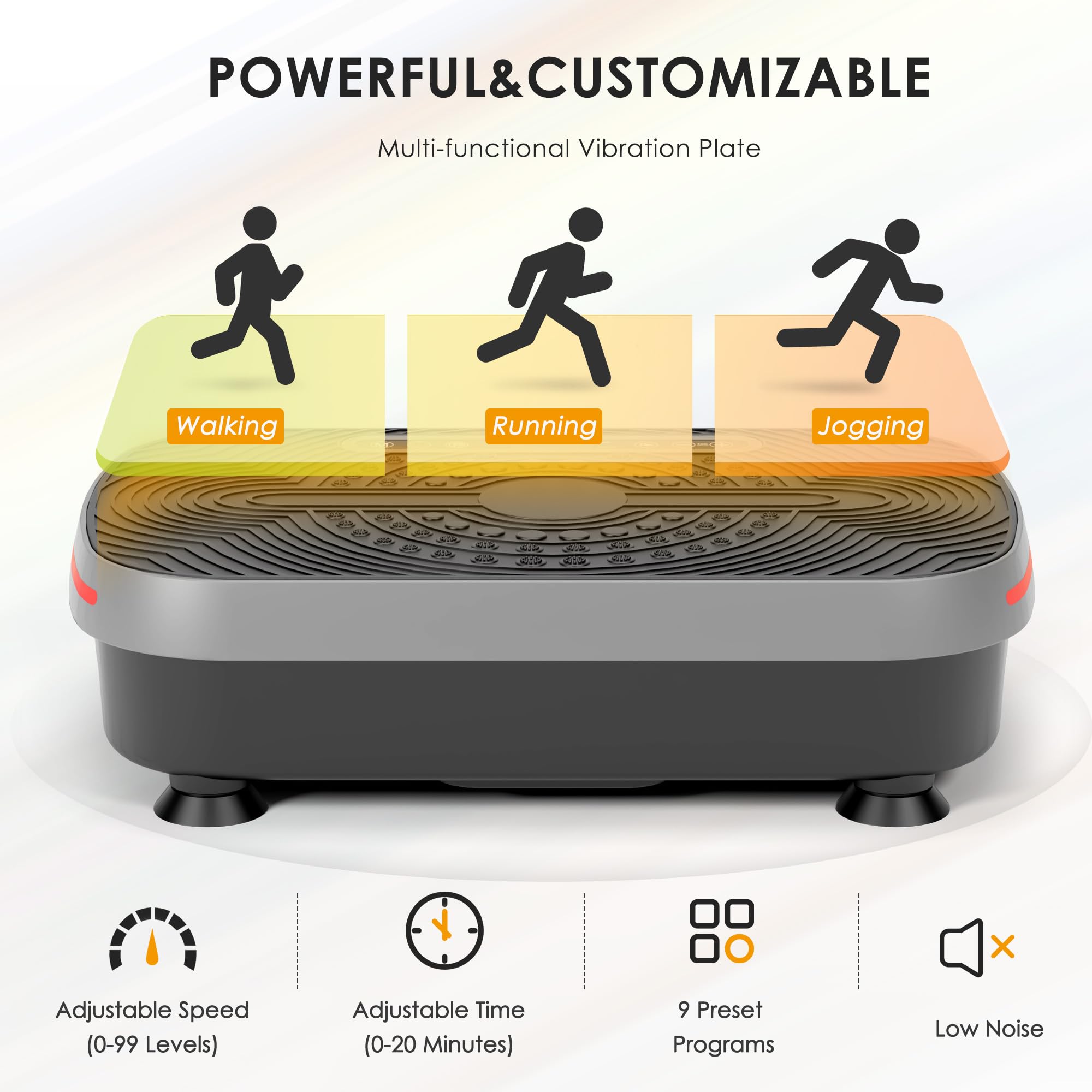 SogesHome Vibration Plate Exercise Machine - 400LBS Capacity Whole Body Workout Platform for Lymphatic Drainage & Weight Loss | Home Gym Equipment for Women & Men | Perfect for Fat Burning, Muscle Toning & Relaxation After Workouts