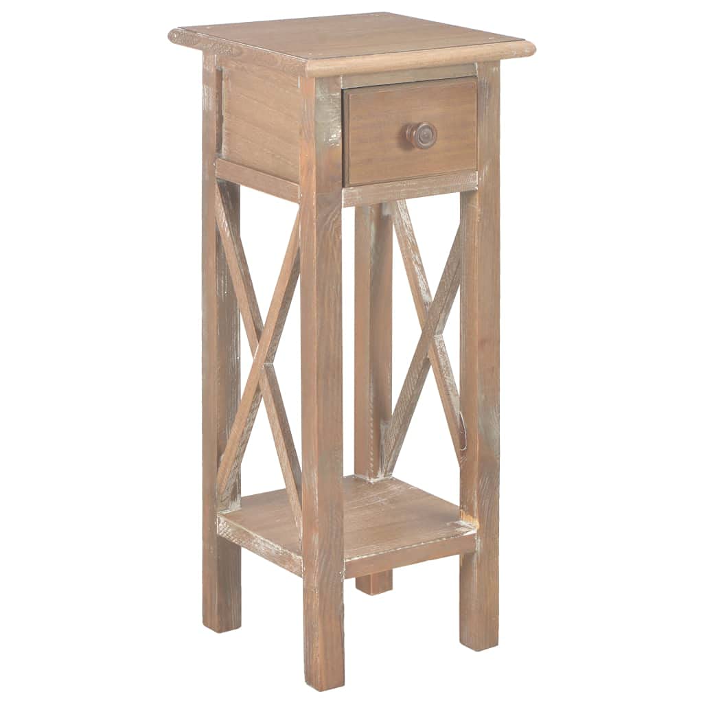 Emerising Wooden Square Side Table - Telephone Stand, Plant Pot Holder, End Table for Small Spaces - Home Decor Accent Table for Living Room, Bedroom, or Office