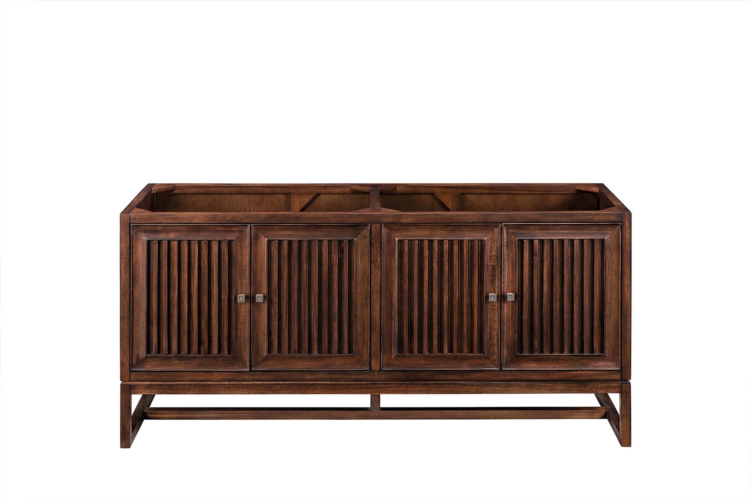 Athens 72 Inch Double Vanity Cabinet - Mid Century Modern Acacia Wood Bathroom Vanity with Storage | Perfect for Master Bathroom or Guest Bath Remodel