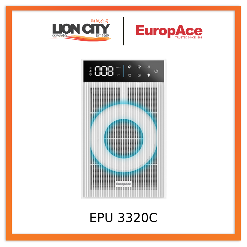 Europace EPU 3320C PLAY Series 4-in-1 Air Purifier with HEPA Filter for Home, Office, Bedroom - Removes Dust, Pollen, Pet Dander & Odors - Perfect for Allergies, Asthma & Smoke Relief