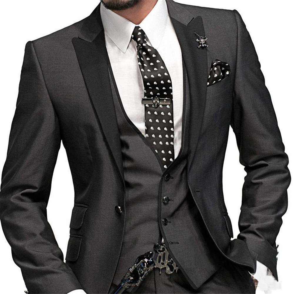 Premium Navy Blue Groom Tuxedo with Peak Lapel | Best Man & Groomsman Wedding Suit | Prom, Formal Events & Special Occasions