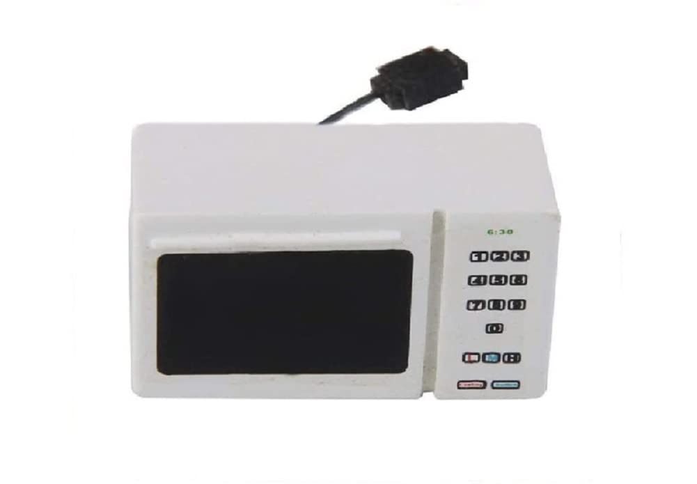 1:12 Scale Miniature Microwave Oven - High Simulation Dollhouse Kitchen Accessories, White & Black - Perfect for Dollhouse Decor, Miniature Kitchen Scenes, and Model House Displays