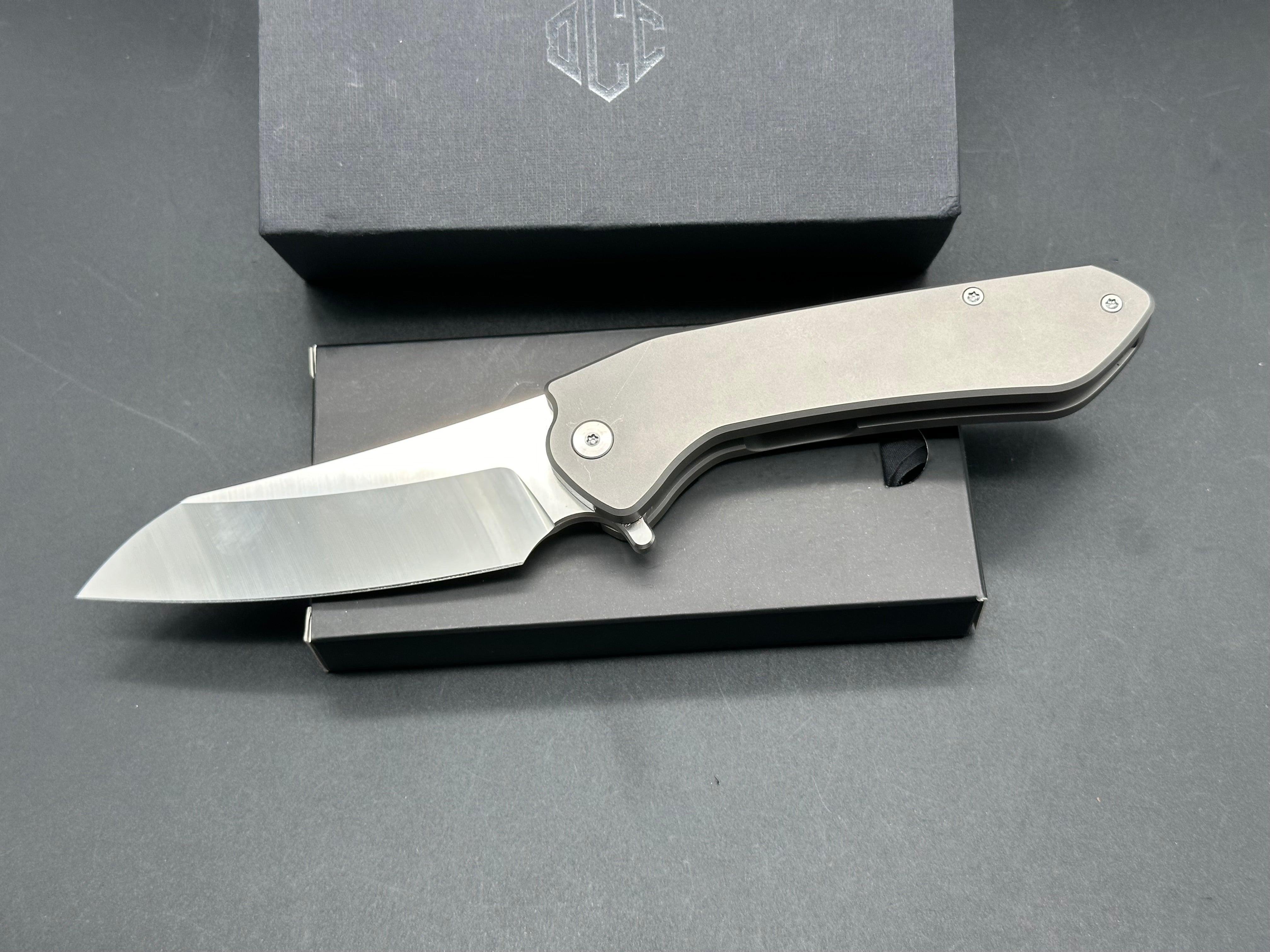 EveryDay Carry Company Brutus Titanium Flipper Knife - Non-Locking M390 Steel Blade for EDC, Camping, Hiking & Outdoor Adventures
