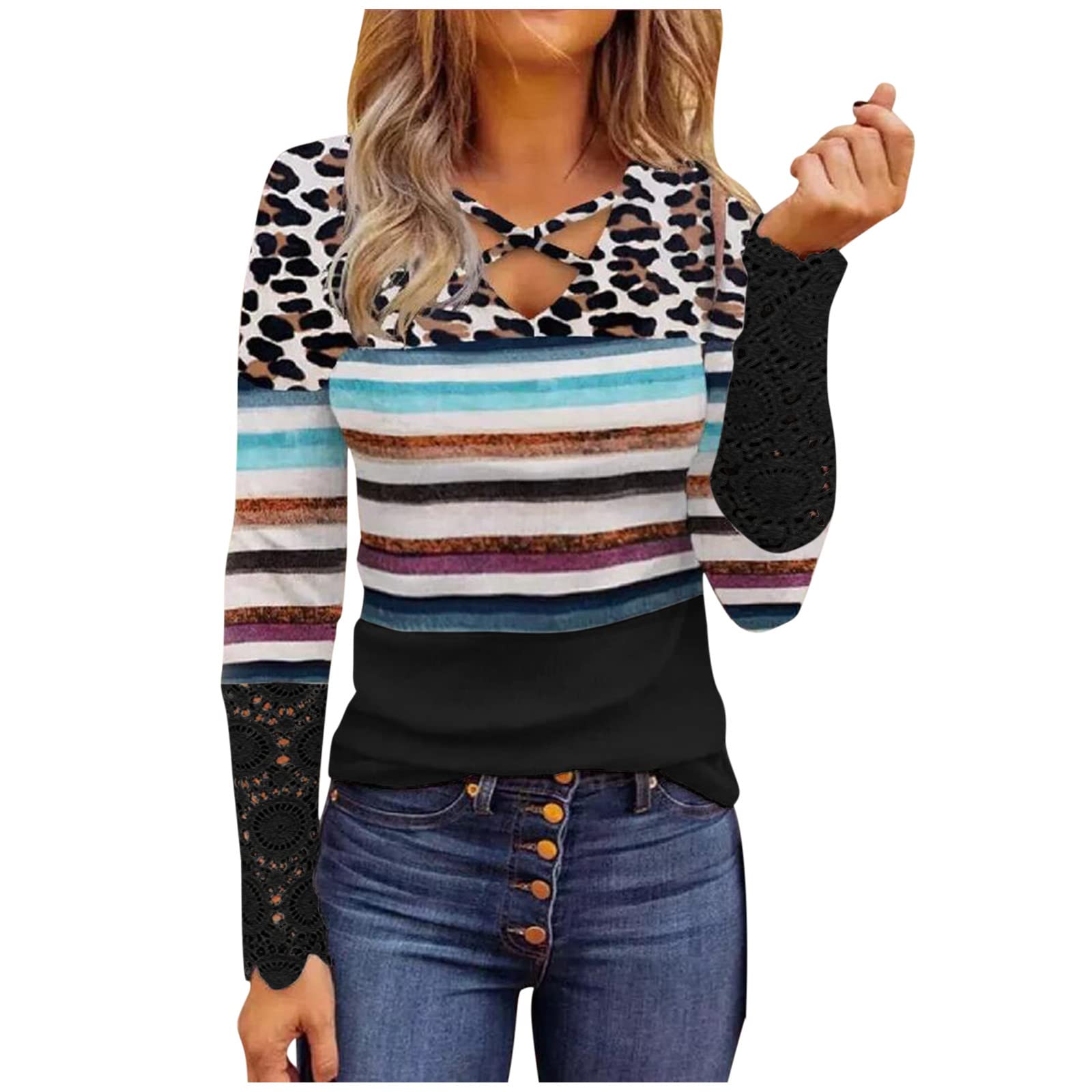 Women's Long Sleeve Crewneck T-Shirts - Elegant Fall Tunic Tops & Basic Fit Tees for Casual Wear, Office Outfits, and Layering | 2022 Fashion Collection