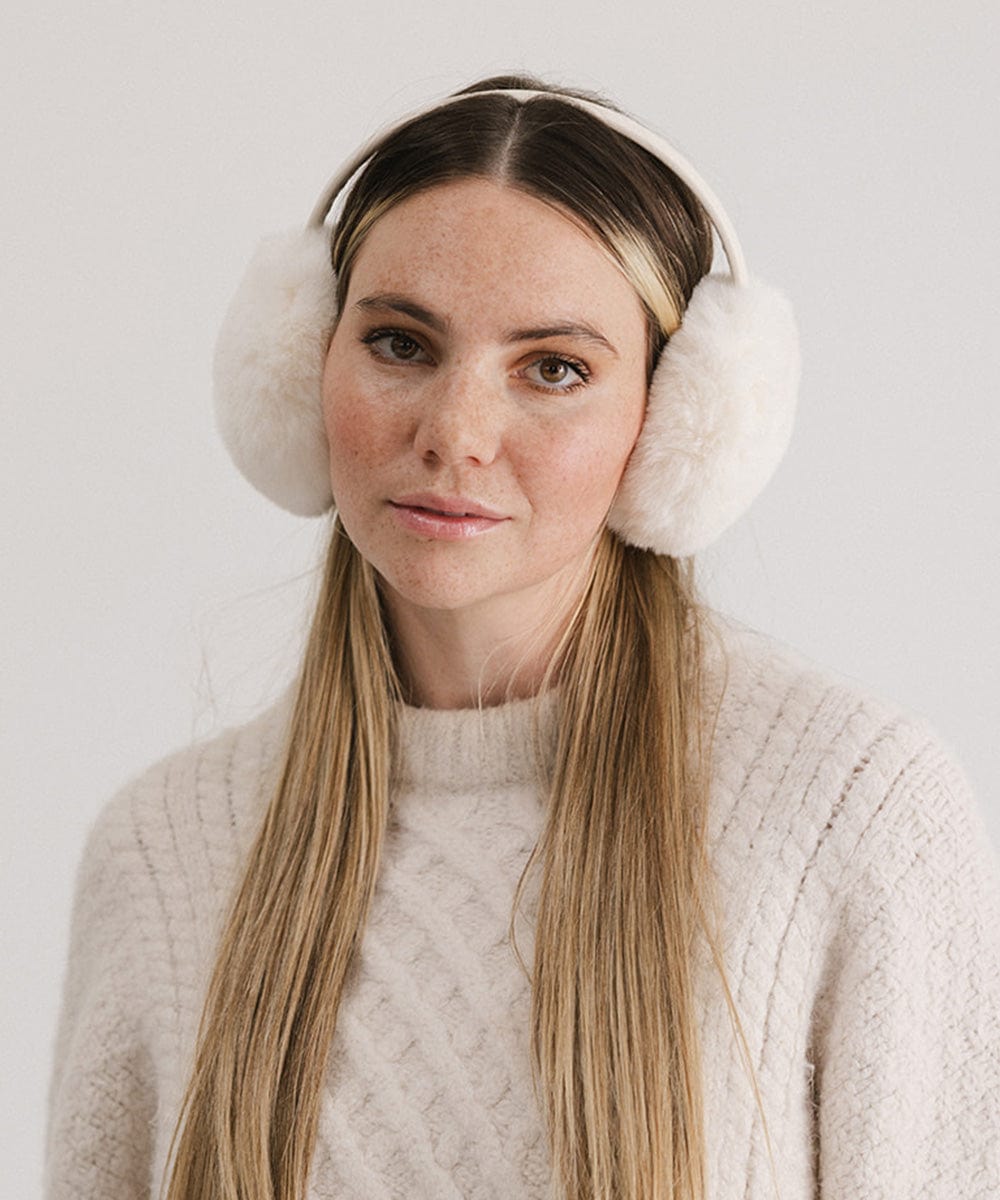 Leena Faux Fur Earmuffs - Winter Warm Ear Muffs for Women & Girls - Soft Plush Fleece Lined - Cold Weather Accessories for Outdoor Activities, Skiing, Snowboarding & Daily Winter Wear