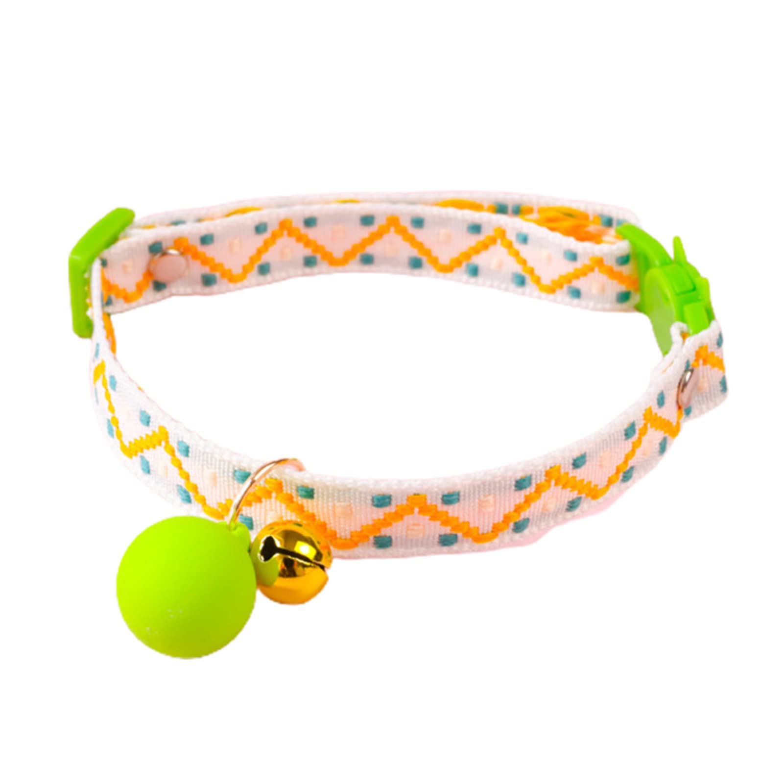 Colorful Ball Pendant Pet Collar with Bell - Adjustable Cat & Dog Necklace for Fashion Accessories