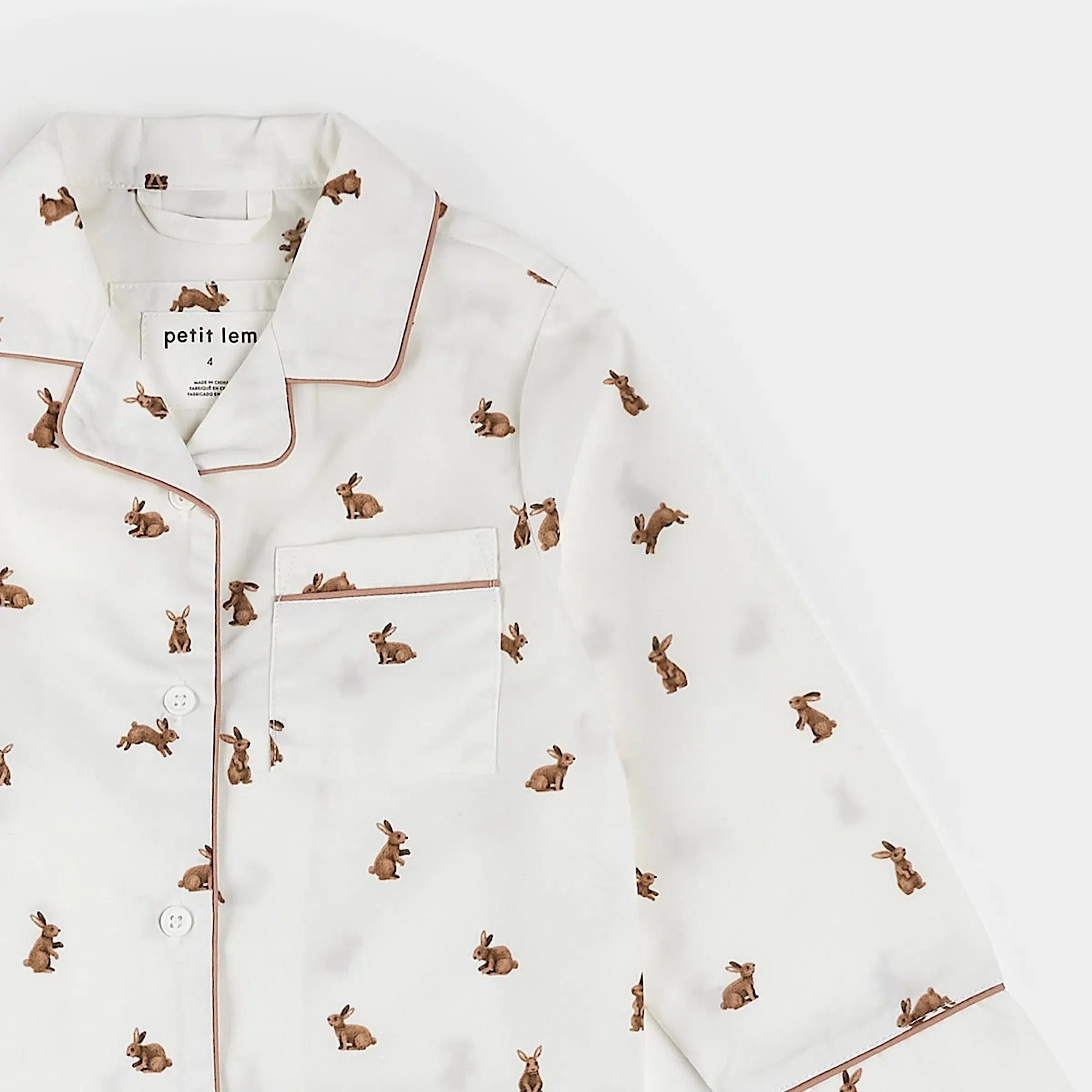 Petit Lem Poplin Pajama Set - Hoppy Bunnies Baby & Toddler Sleepwear | Soft Cotton Pajamas for Boys & Girls | Perfect for Nursery, Bedtime & Playtime