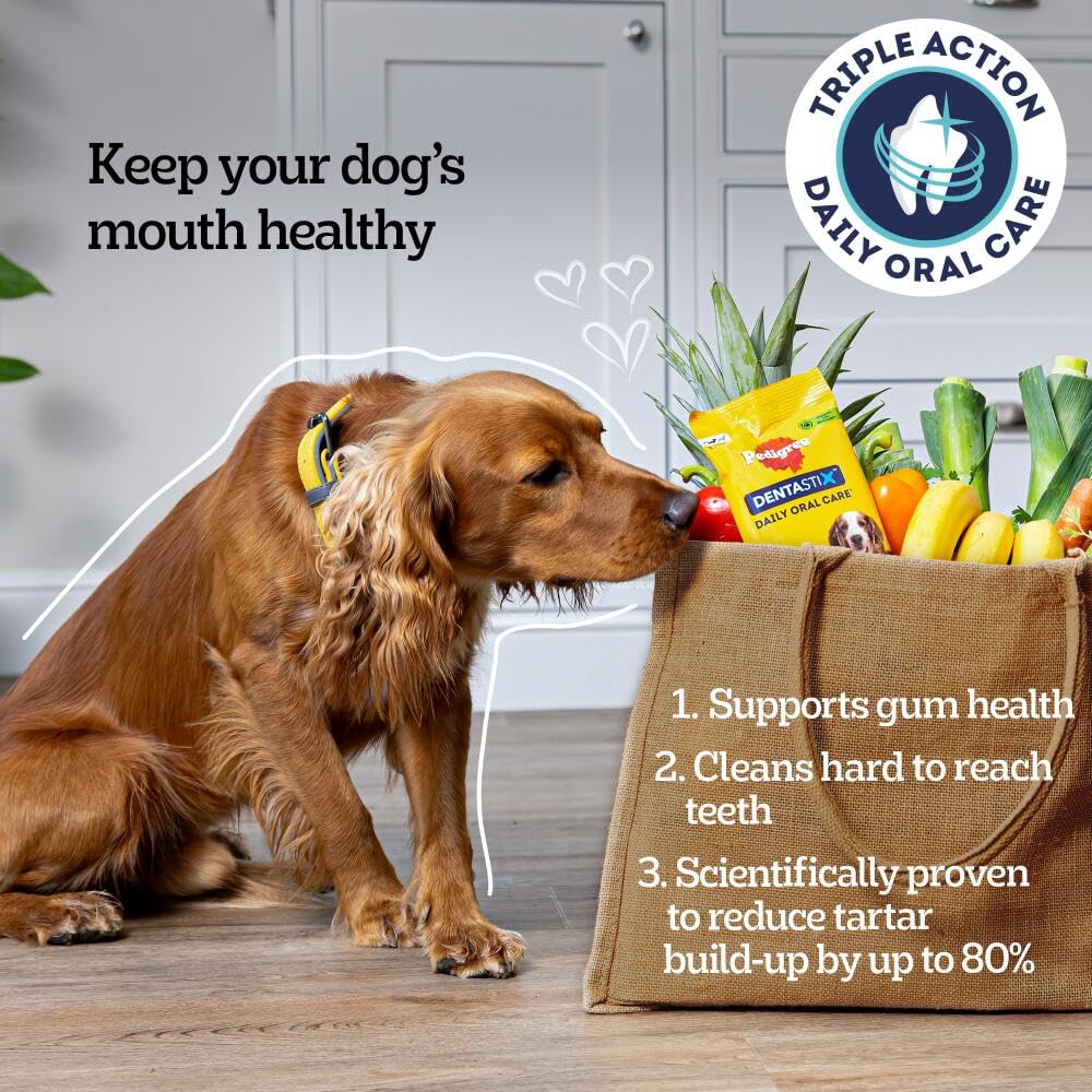 Pedigree DentaStix Dental Treats for Small Dogs 5-10kg | Daily Oral Care Chews | 112-Count Mega Pack (16 x 7 Sticks) | Promotes Fresh Breath & Healthy Teeth - Perfect for Training Rewards and Between-Meal Snacks