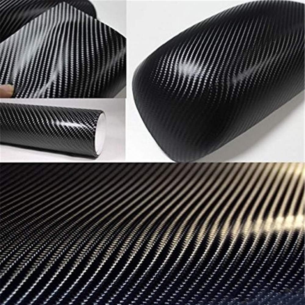 4D Black Carbon Fiber Vinyl Wrap Sticker - Air Release Technology, Anti-Wrinkle, Easy to Install (12