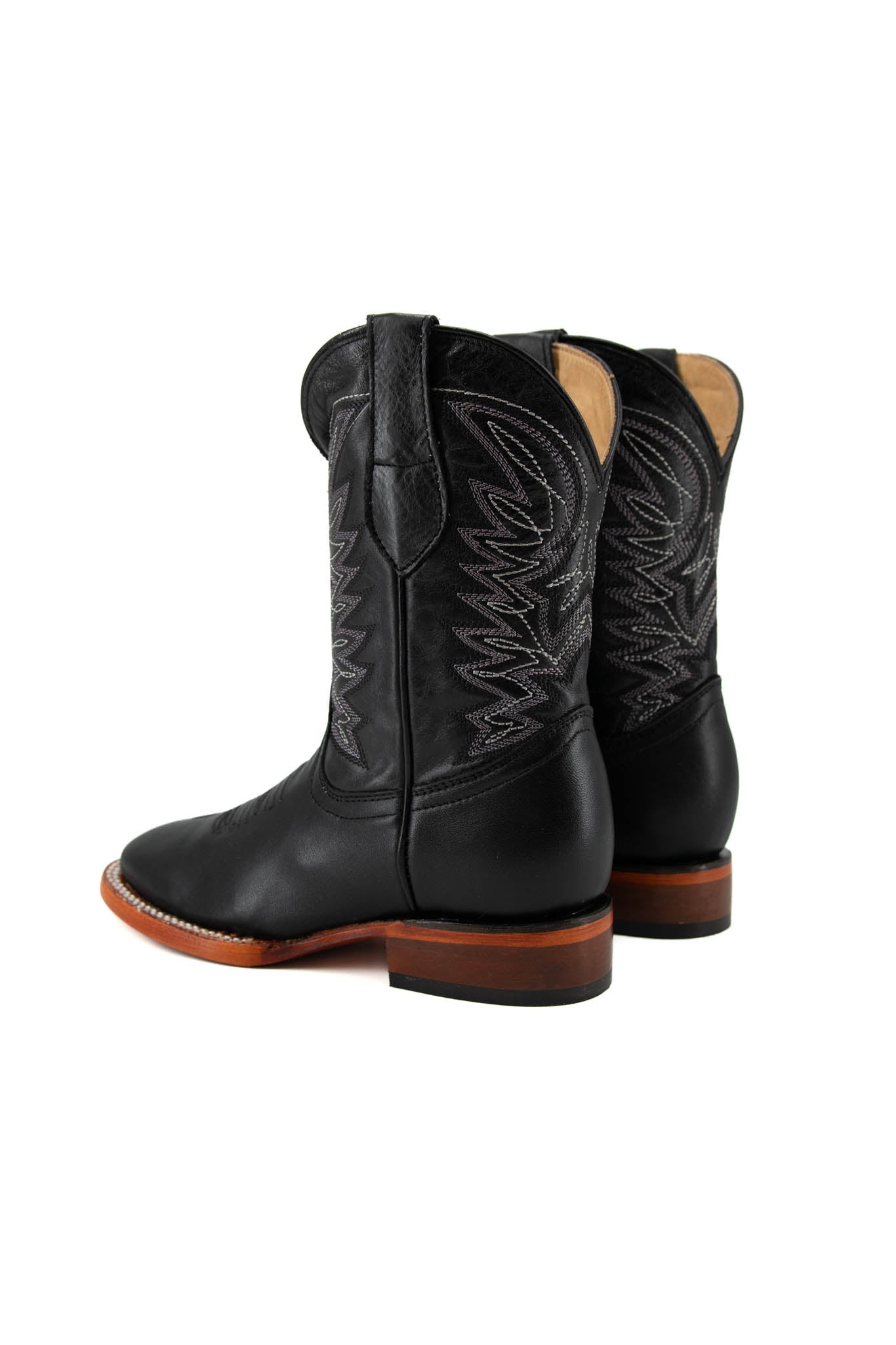 Little Kids Solid Pro Rodeo Boots - Western Cowboy Boots for Boys & Girls - Durable Leather Rodeo Booties for Toddlers | Perfect for Rodeo Events, Cowboy Parties & Western Style Outfits