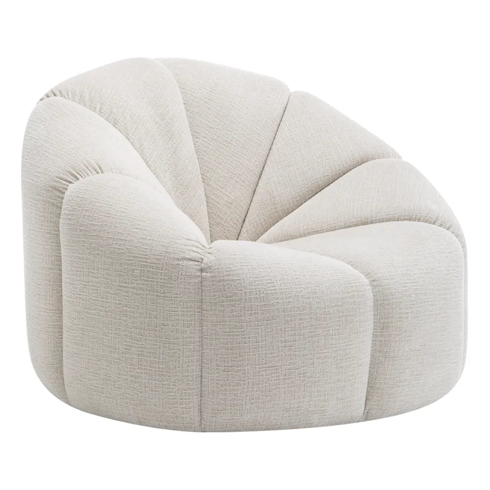 Avalon Occasional Chair - Cream Chenille Upholstered Accent Chair for Living Room, Bedroom & Office - Comfortable Modern Lounge Seating for Relaxing & Reading
