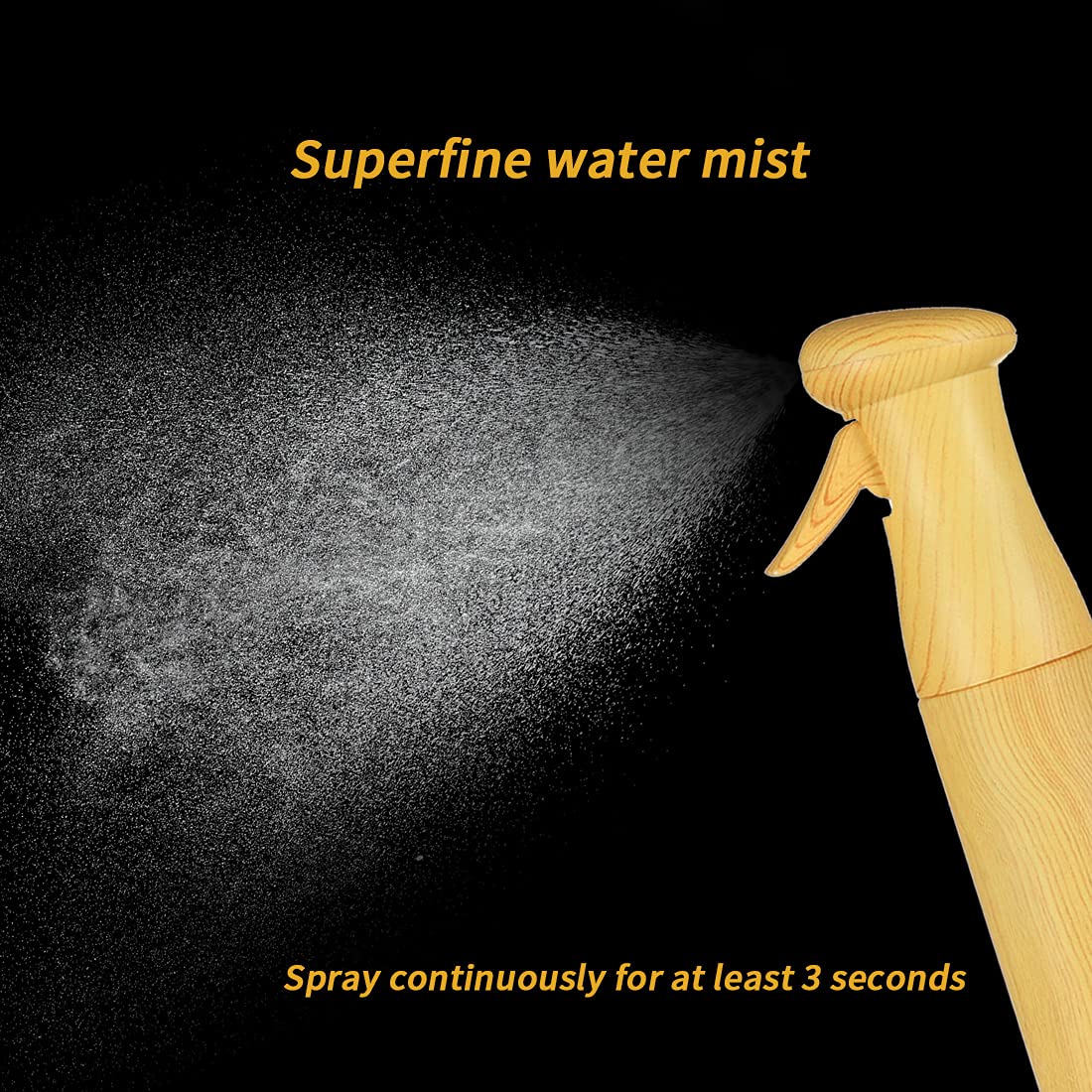 Premium Fine Hair Mist Spray Bottle - Empty Wooden Grain Continuous Misting Bottle for Hair Styling, Plant Care, Grooming & Cleaning | Perfect for Salons, Home Use & Pet Care