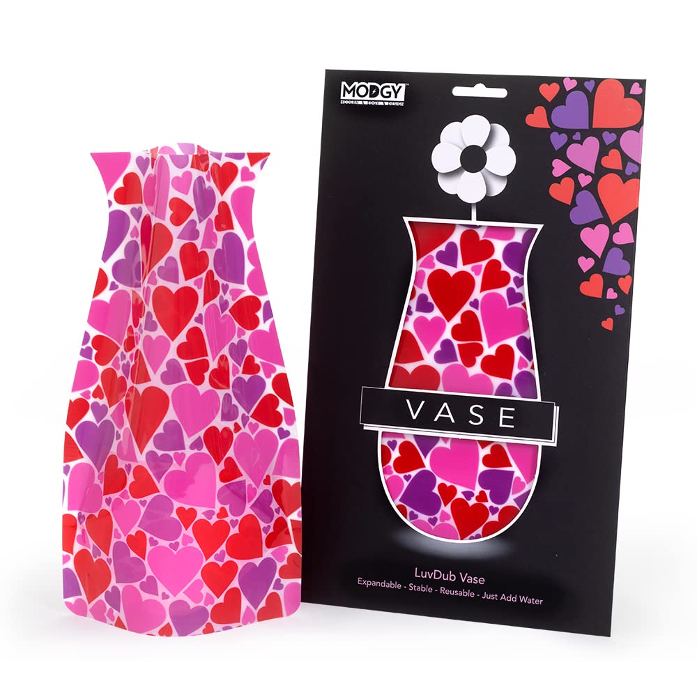 MODGY Expandable Flower Vase - Modern Plastic Decorative Vase for Fresh & Artificial Flowers - Perfect for Dining Table Centerpieces, Living Room, Bathroom, Wedding & Office Decor - LuvDub