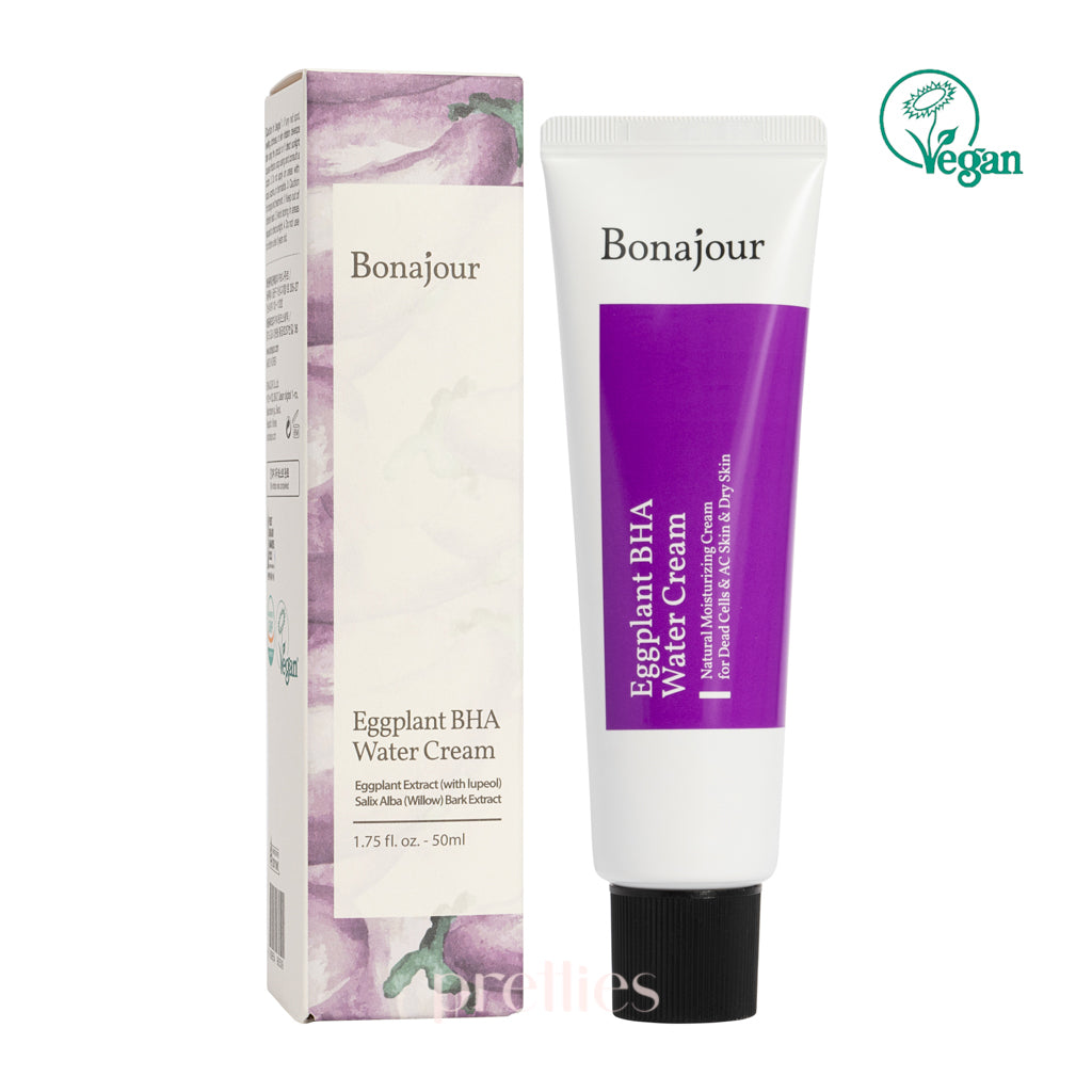Bonajour Eggplant BHA Water Cream 50ml - Pore Minimizing & Oil Control Face Moisturizer for Acne-Prone Skin | Perfect for Daily Skincare Routine & Oily Skin Care Regimen