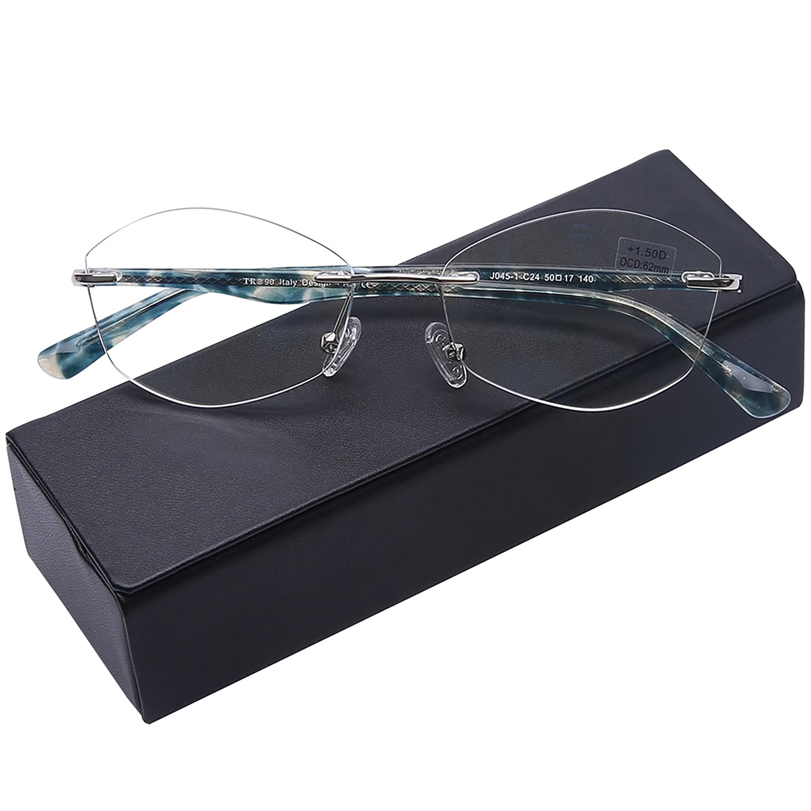 AQWANO Rimless Blue Light Blocking Reading Glasses for Women - UV400 Protection, Clear Lens & Stylish Frame - Perfect for Computer Work, Reading & Screen Time