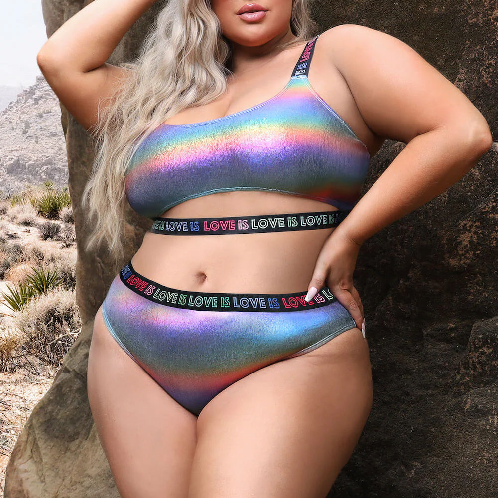 Fantasy Lingerie Set - Love is Love Crop Top & Panty for Curvy Women | Romantic Date Night & Boudoir Photography