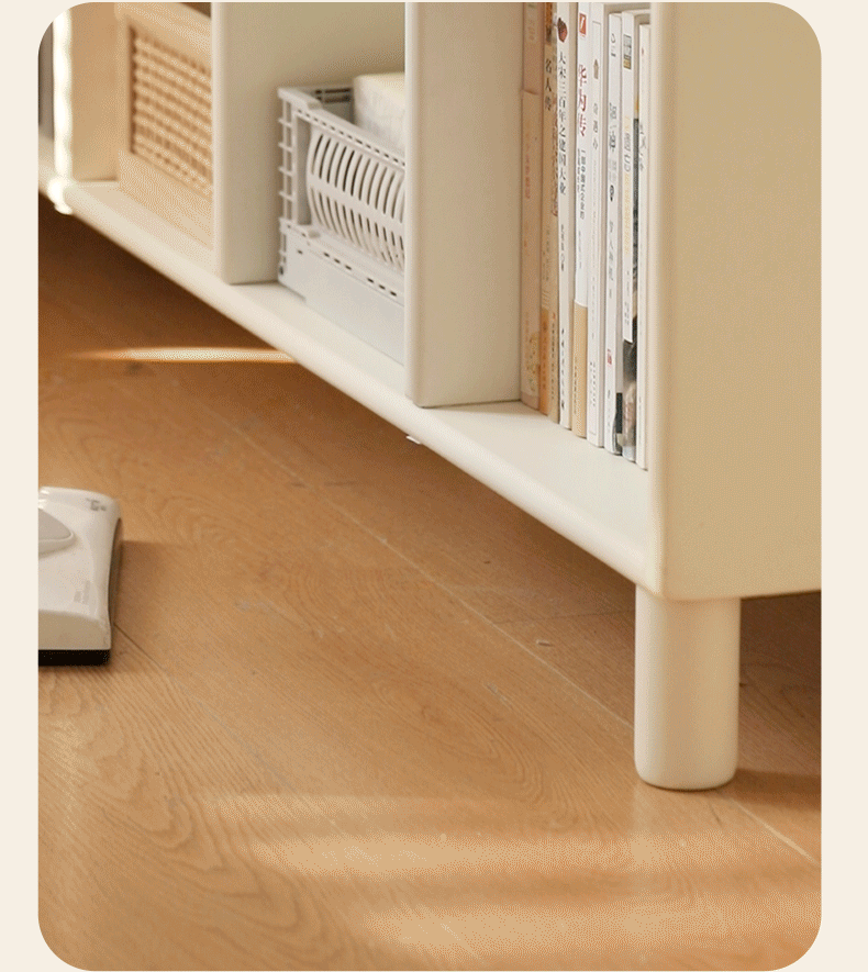 Poplar Solid Wood Bookcase - Free Combination Cream Style Bookshelf for Living Room, Bedroom & Office Storage
