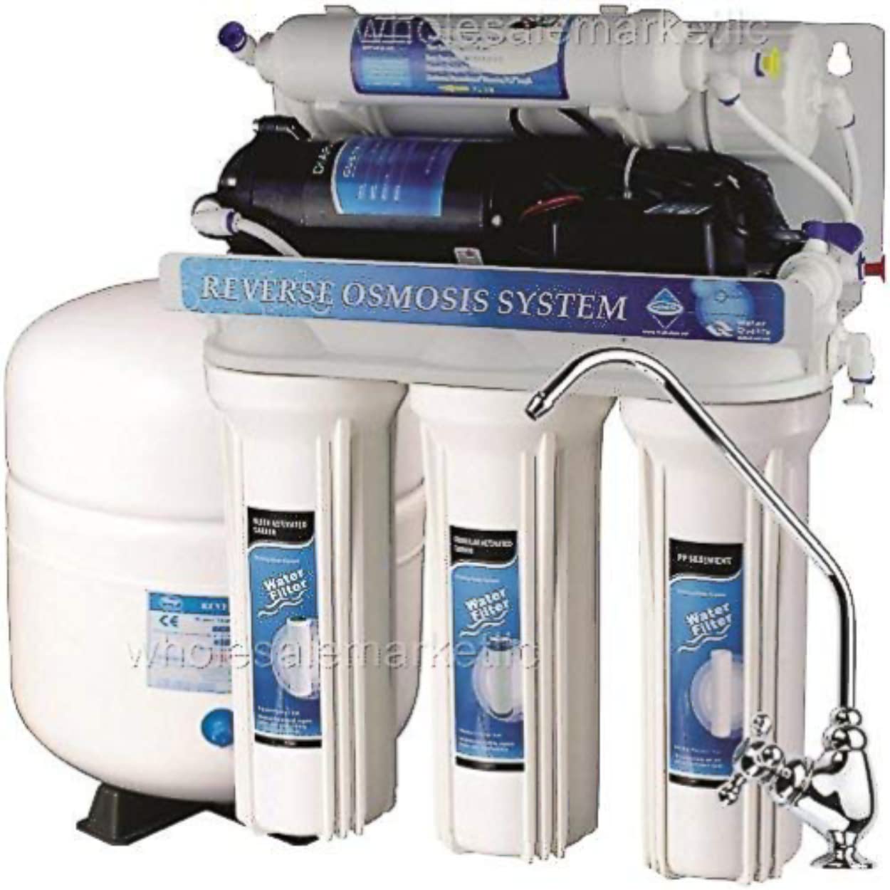 **Bluonics 5-Stage Reverse Osmosis Under Sink Water Filter System – 50GPD with Booster Pump for Enhanced RO Drinking Water Filtration | Ideal for Well Water & Low Pressure Areas | Perfect for Home, Office & RV Use**