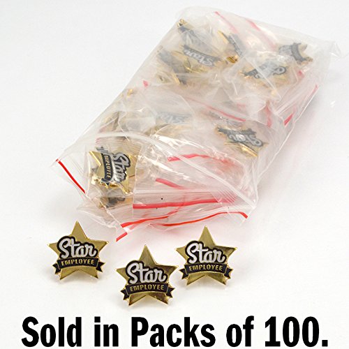 100 Star Employee Lapel Pins - Award Recognition for Top Performers