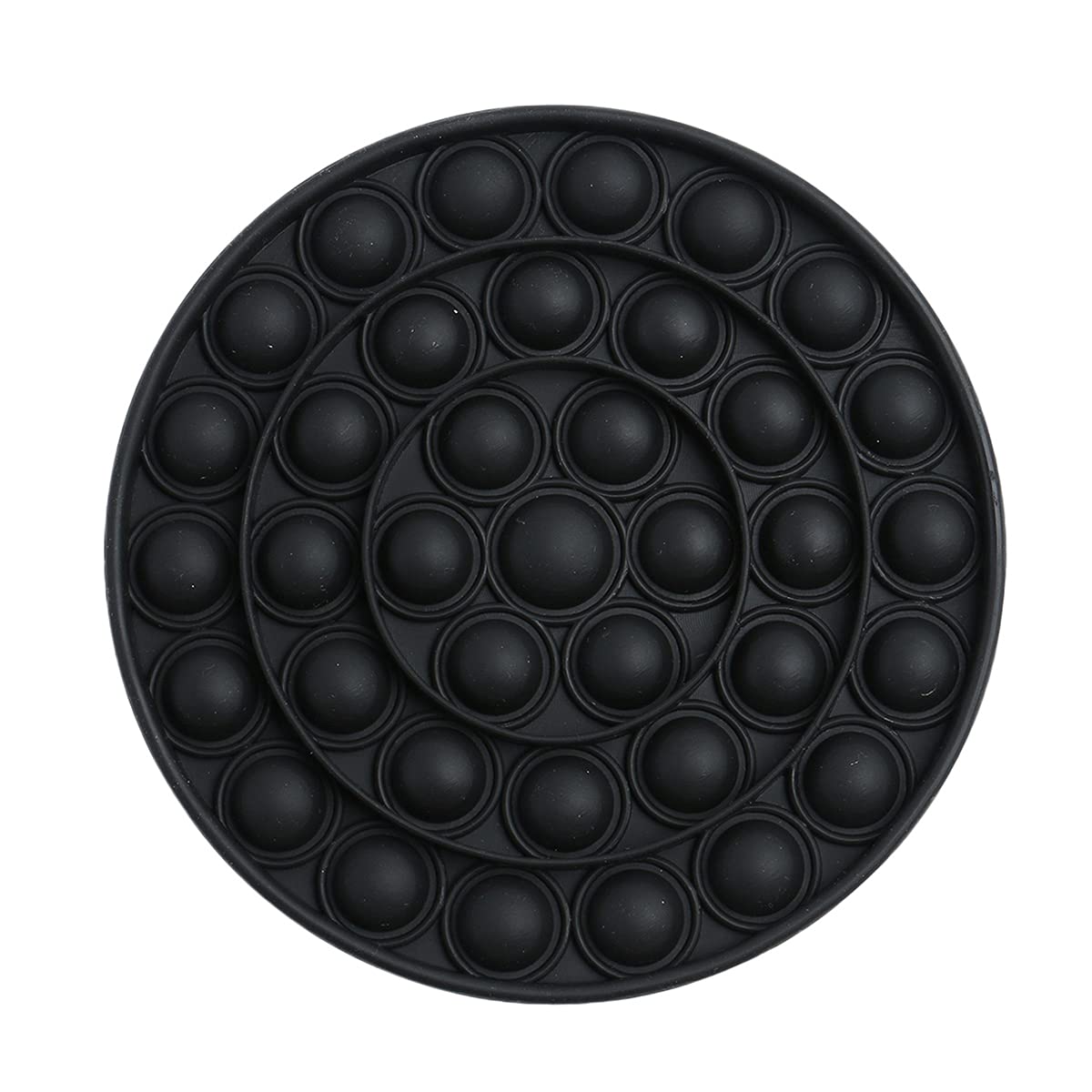 LXXIASHI Pop Fidget Sensory Toy for Stress & Anxiety Relief - 5.3 Inch Round Black Bubble Push Pop Silicone Stress Reliever - Perfect for Kids, Adults, Office, Classroom & ADHD Focus Aid