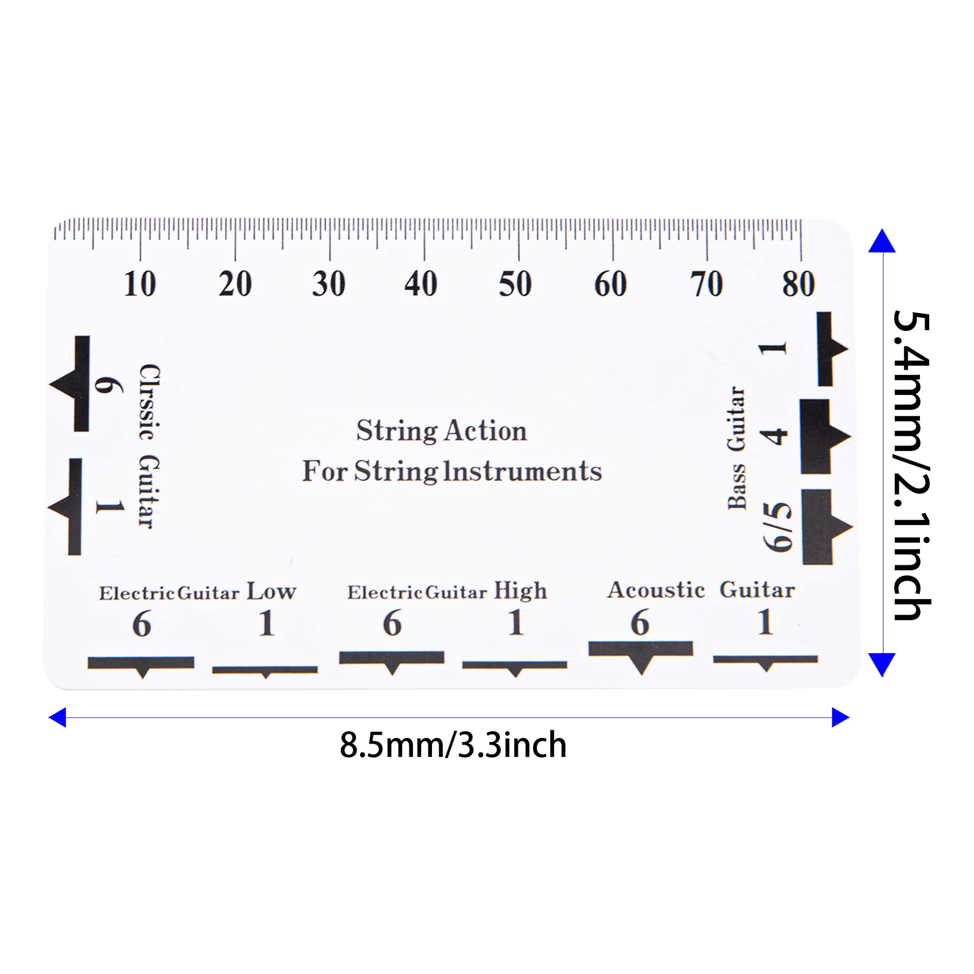 3Pcs Yootones String Action Ruler Gauge - Precision Measuring Tool for Electric & Acoustic Guitar Bass - Perfect for Guitar Setup, Maintenance & Playability Adjustment
