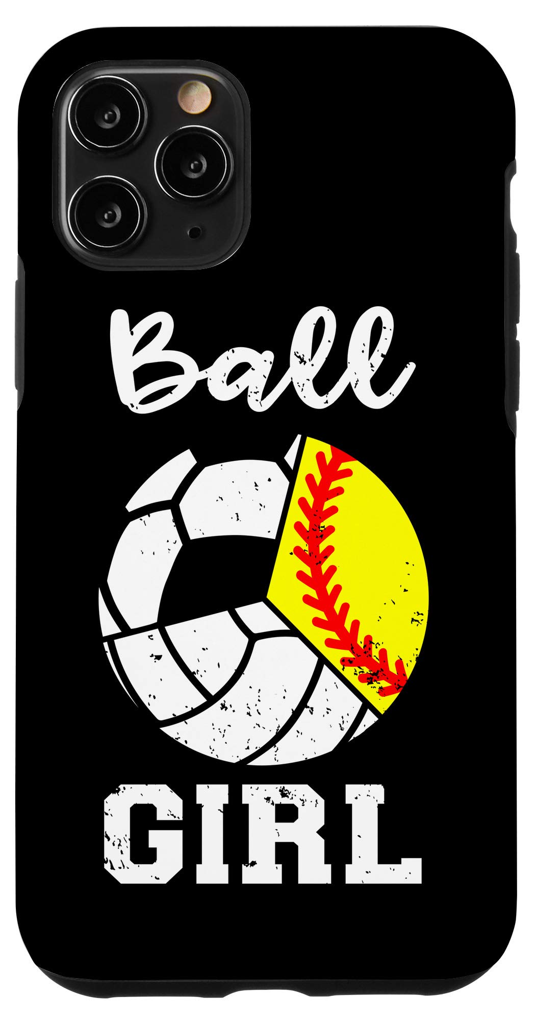 iPhone 11 Pro Case - Funny Ball Girl Design for Soccer Softball Volleyball Players | Perfect Sports Gift for Athletes & Fans