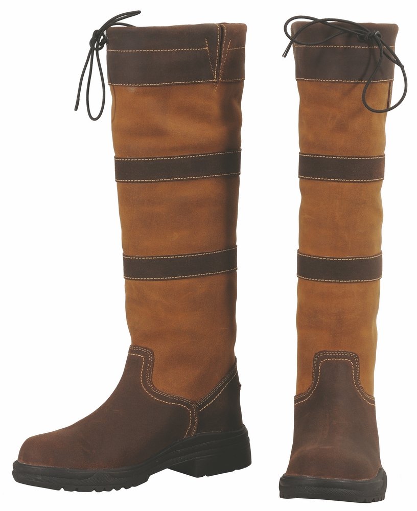 TuffRider Kids' Lexington Waterproof Tall Country Boots - Durable Riding Boots for Boys & Girls - Perfect for Equestrian, Horseback Riding & Outdoor Adventures