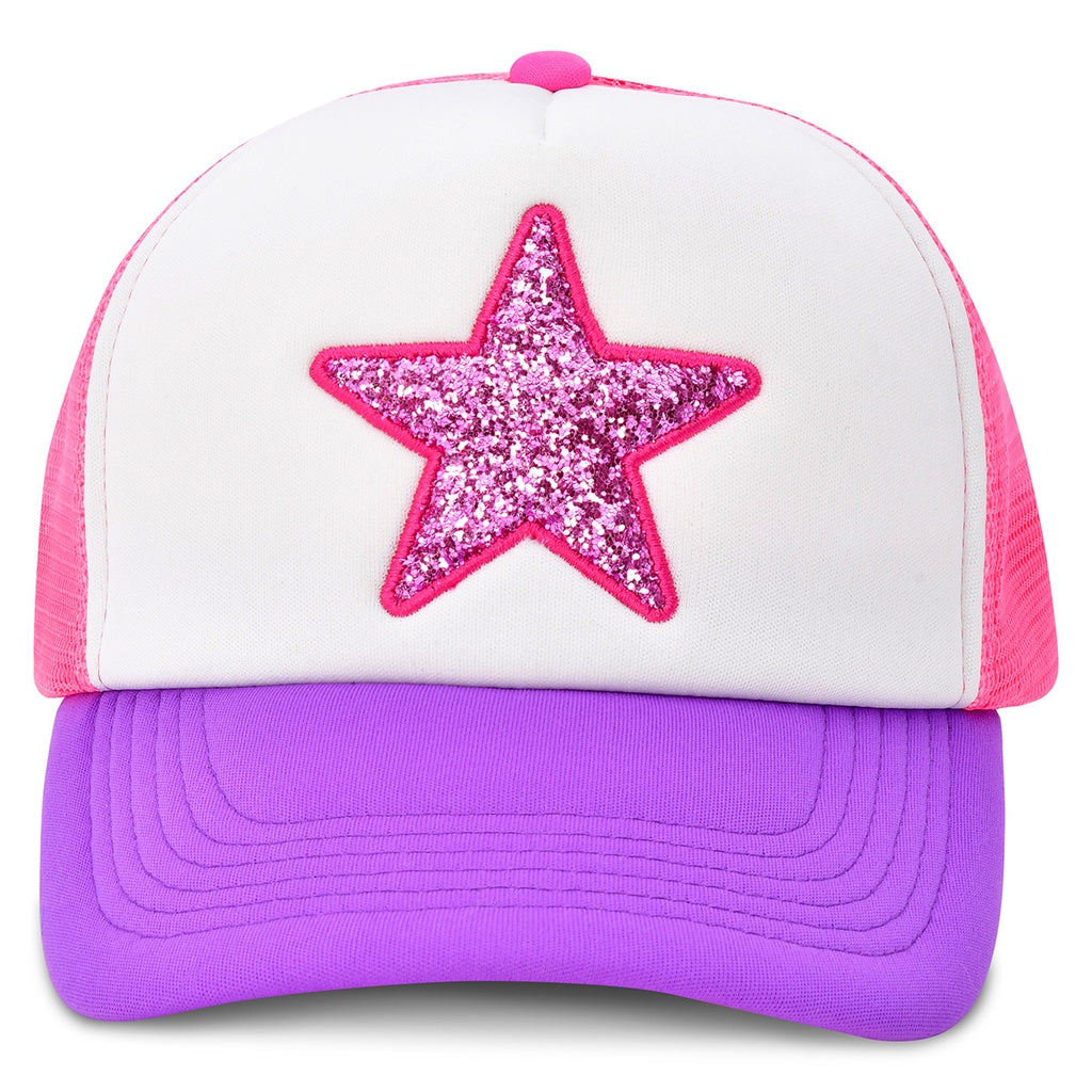 Icream Glitter Star Trucker Hat for Women - Sparkly Embroidered Baseball Cap for Outdoor, Festivals & Concerts - Trendy Fashion Accessory