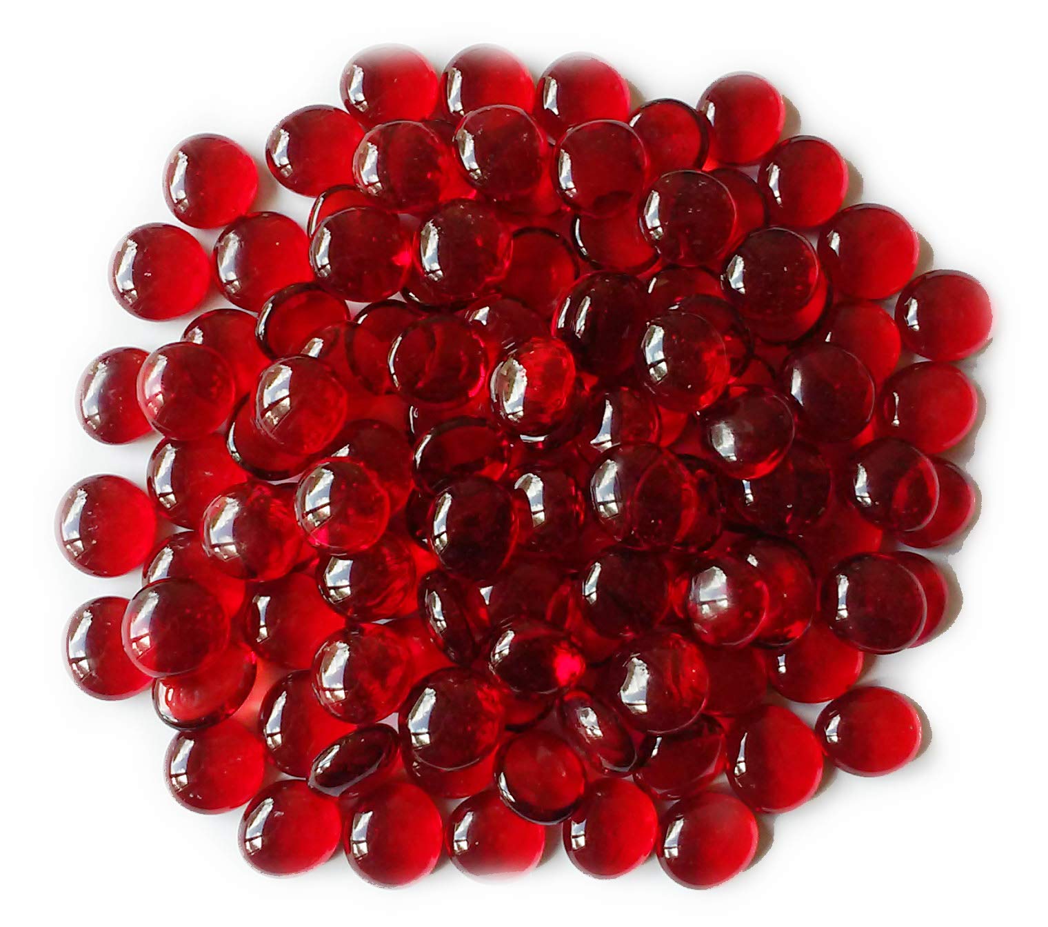 Miracolors Glass Gems Vase Fillers - 1 LB Red Medium Decorative Stones for Floral Arrangements, Centerpieces, Wedding Decor & Home Decor