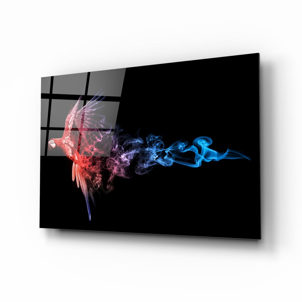 Vibrant Parrot Glass Print Wall Art - Tropical Bird Decor for Living Room, Bedroom & Office - Perfect for Home & Office Decor