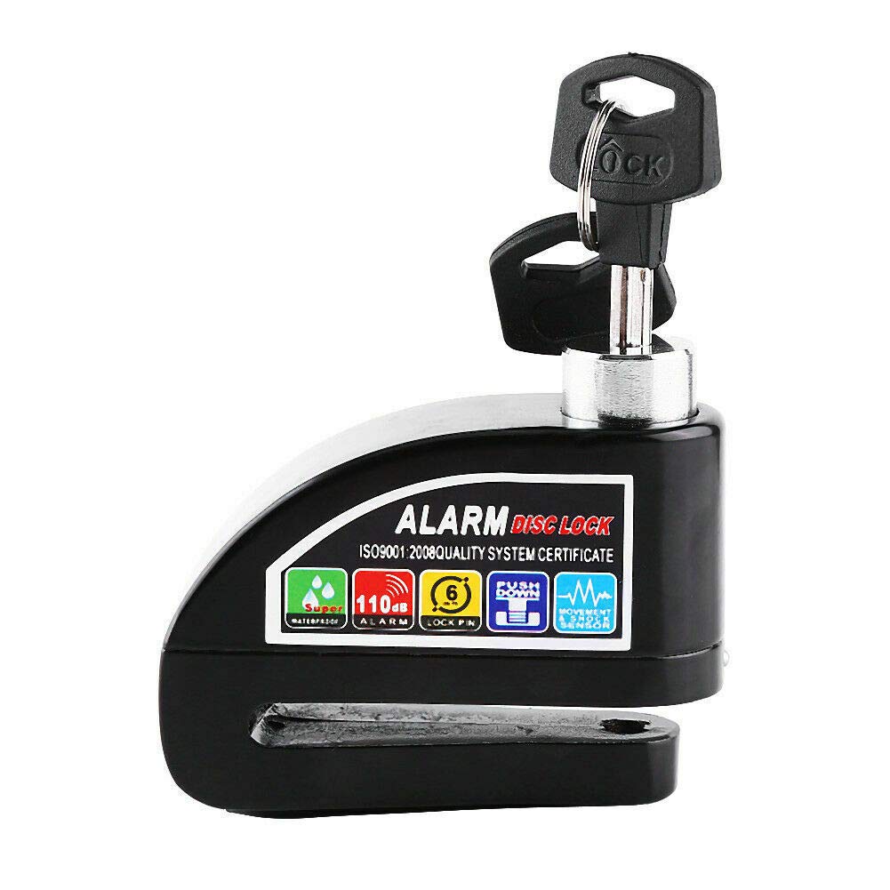 110dB Motorcycle Disc Lock Alarm - Anti-Theft Brake Lock with Loud Security Alarm for Bikes | Perfect for Parking, Travel & Nighttime Protection