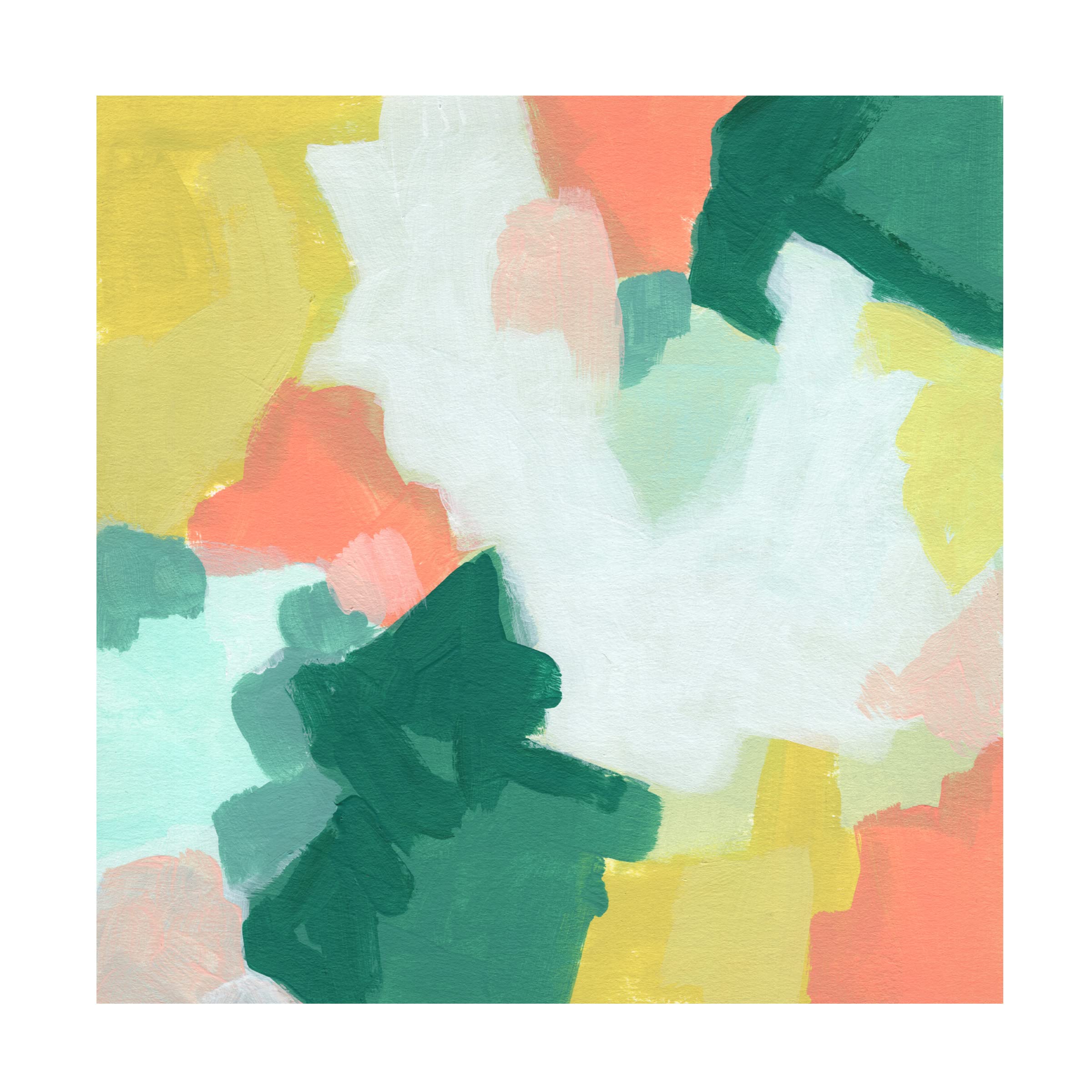 June Erica Vess 'Melon Mosaic III' Canvas Wall Art Print - Modern Abstract Fruit Painting for Living Room, Bedroom & Office Decor