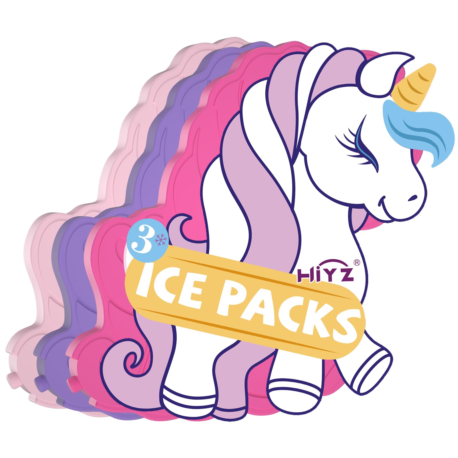 HiYZ Kids Ice Packs for Lunch Boxes - Slim & Reusable Ice Packs for School Lunch, Picnics & Outdoor Activities - Perfect for Keeping Food Fresh in Coolers & Lunch Bags