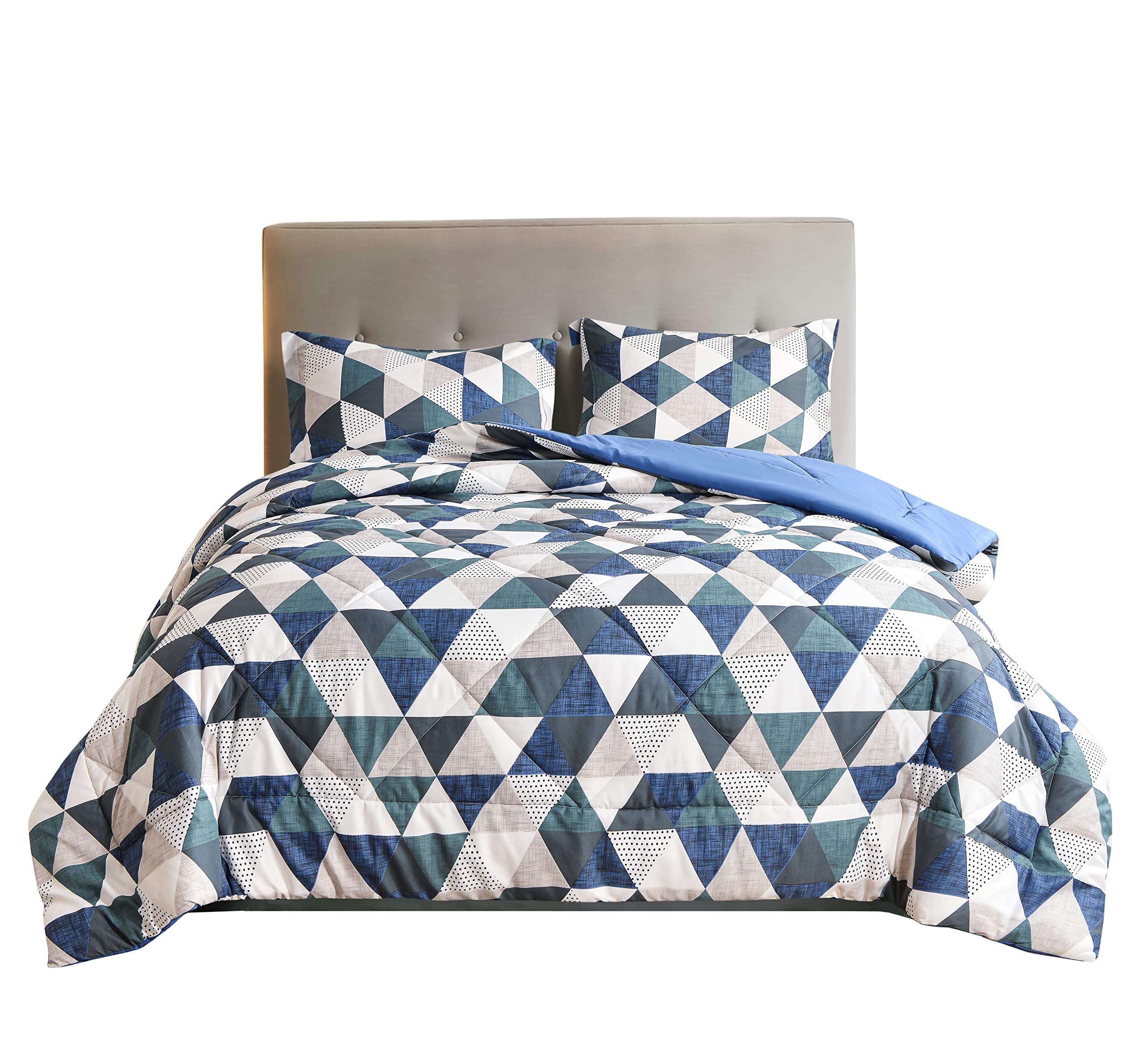 Premium Down Alternative Comforter Set - Ultra Soft Microfiber Bedding with 1 Comforter & 1 Pillow Sham | OEKO-TEX Certified | Twin/Twin XL Size | Blue Floral Pattern | Ideal for Guest Rooms, Dormitories & Cozy Bedrooms