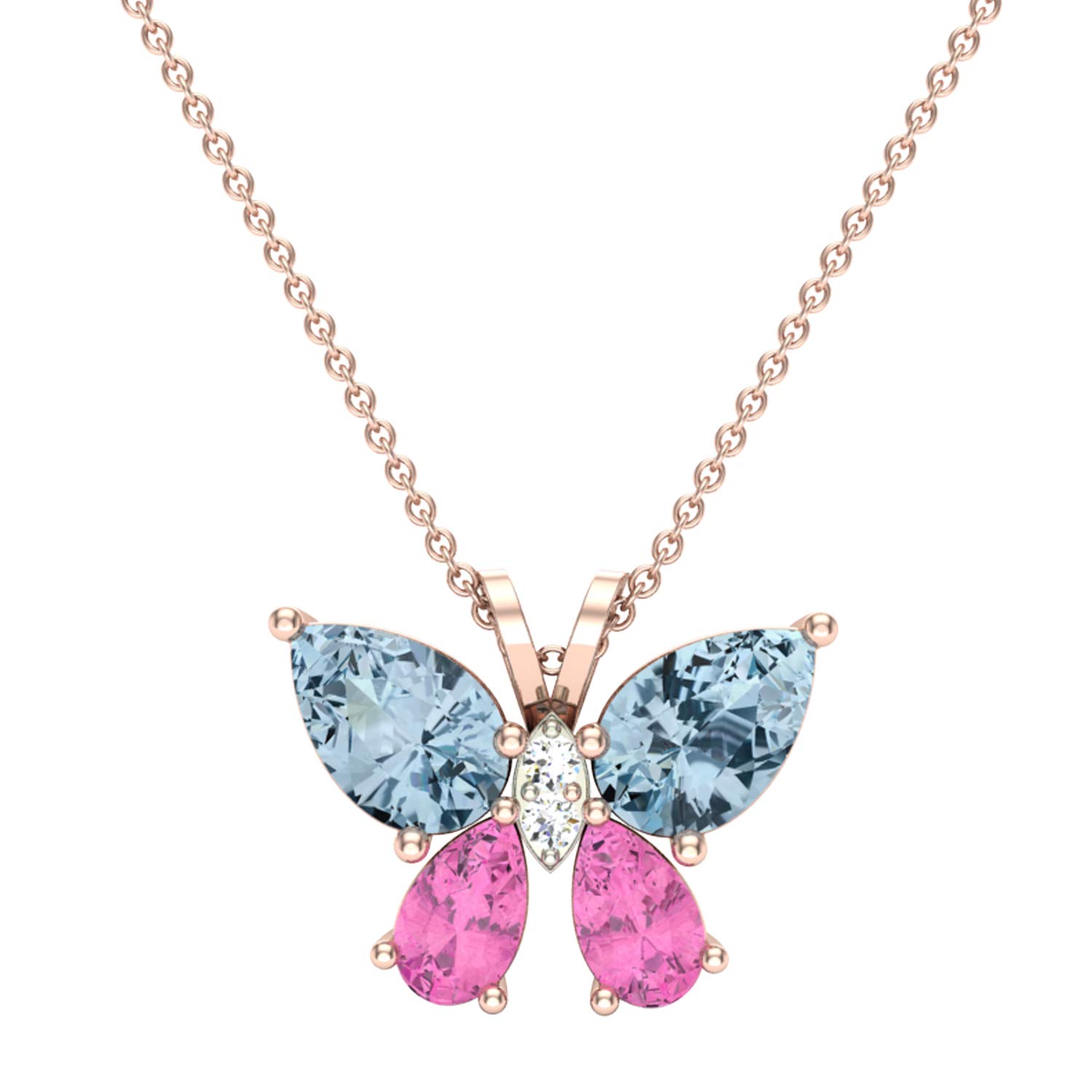 14K/18K White/Yellow/Rose Gold IGI Certified 0.026ct Diamond & Topaz Pendant Necklace for Women - Perfect for Anniversary, Birthday & Valentine's Day Gifts | Elegant Jewelry for Everyday Wear & Special Occasions