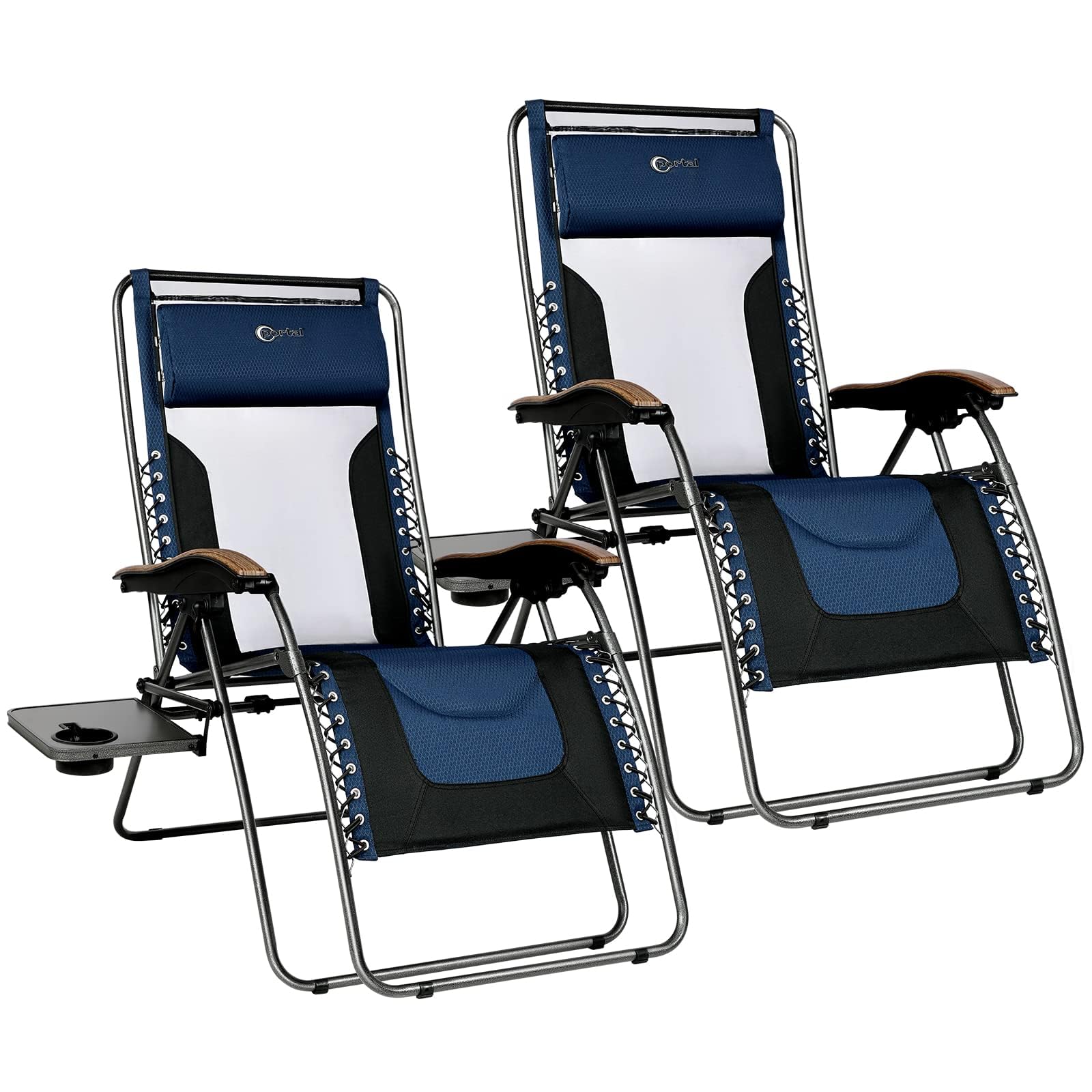 **XL Oversized Zero Gravity Reclining Patio Chair with Mesh Back - Heavy Duty 350lbs Capacity, Adjustable Pillows & Cup Holder - Perfect for Poolside, Backyard, Lawn, and Outdoor Relaxation**